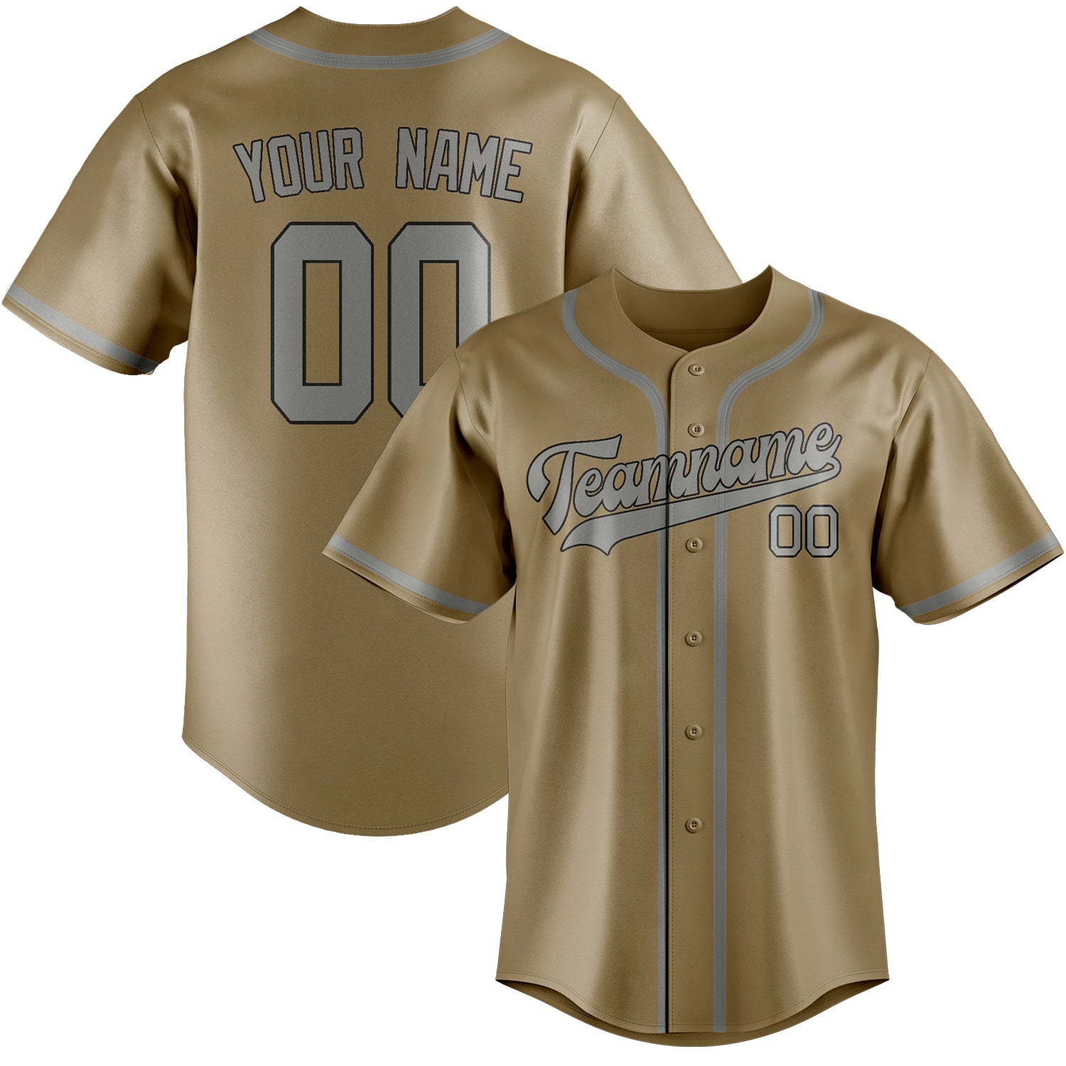 Custom Light Khaki Gray Baseball Jersey