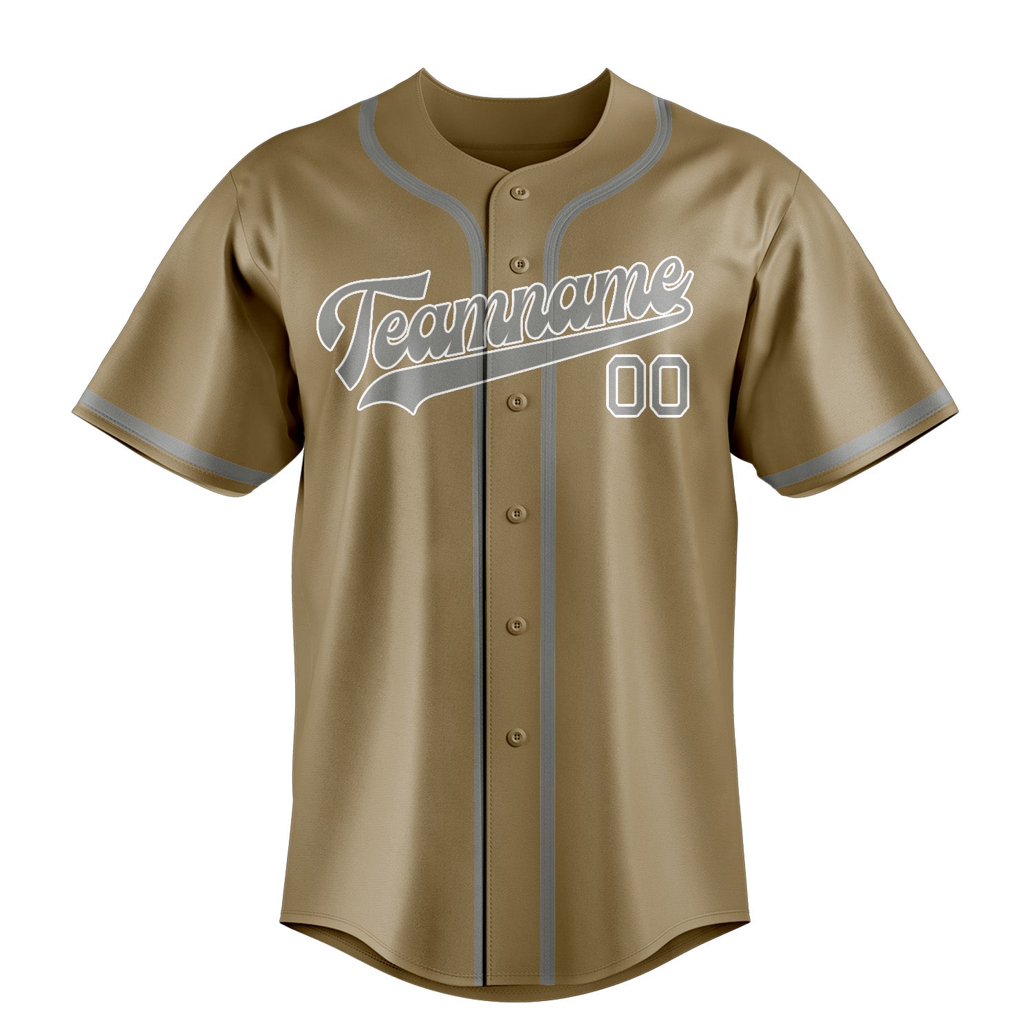 Custom Light Khaki Gray Baseball Jersey