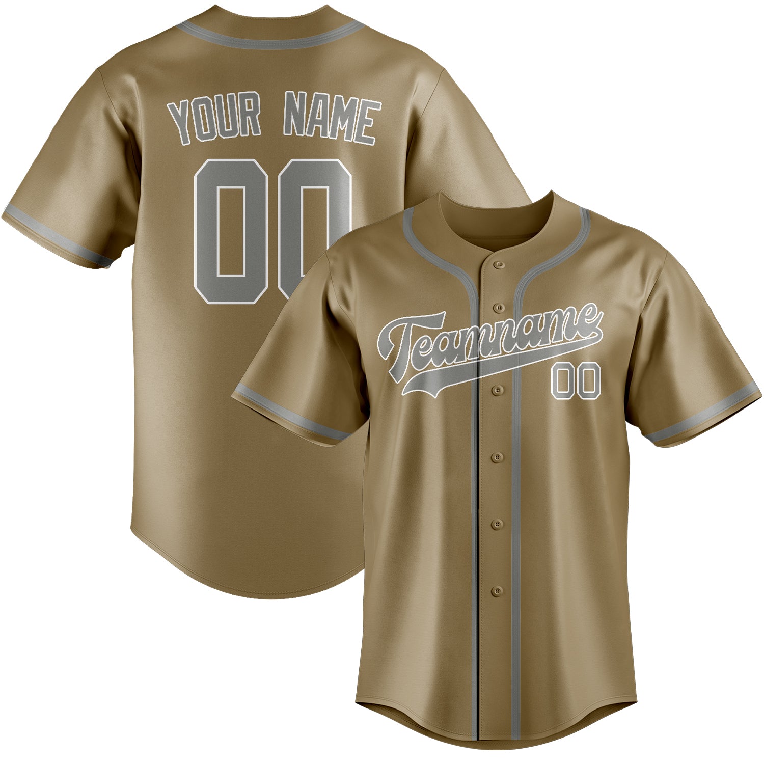 Custom Light Khaki Gray Baseball Jersey