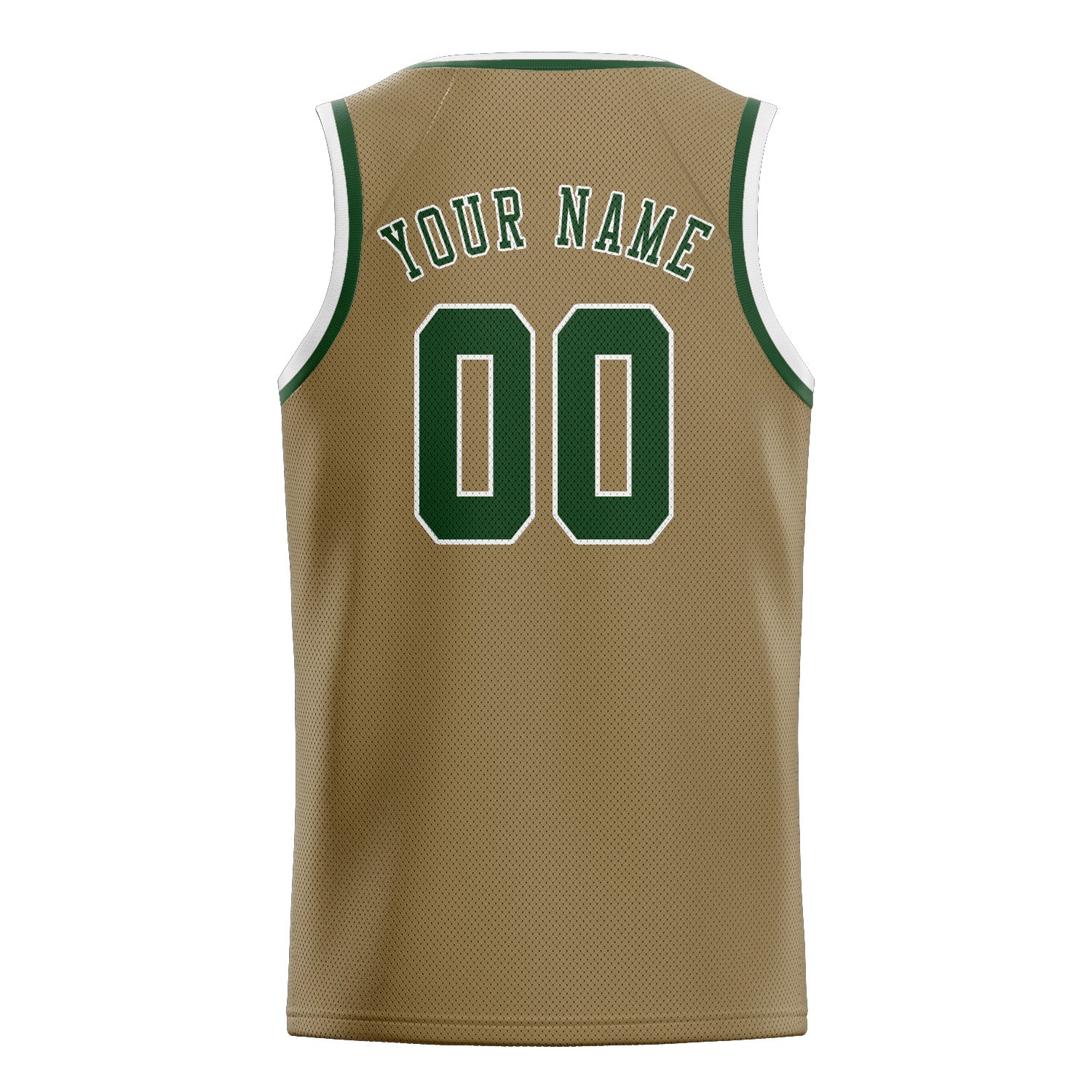Custom Light Khaki Dark Green Basketball Jersey
