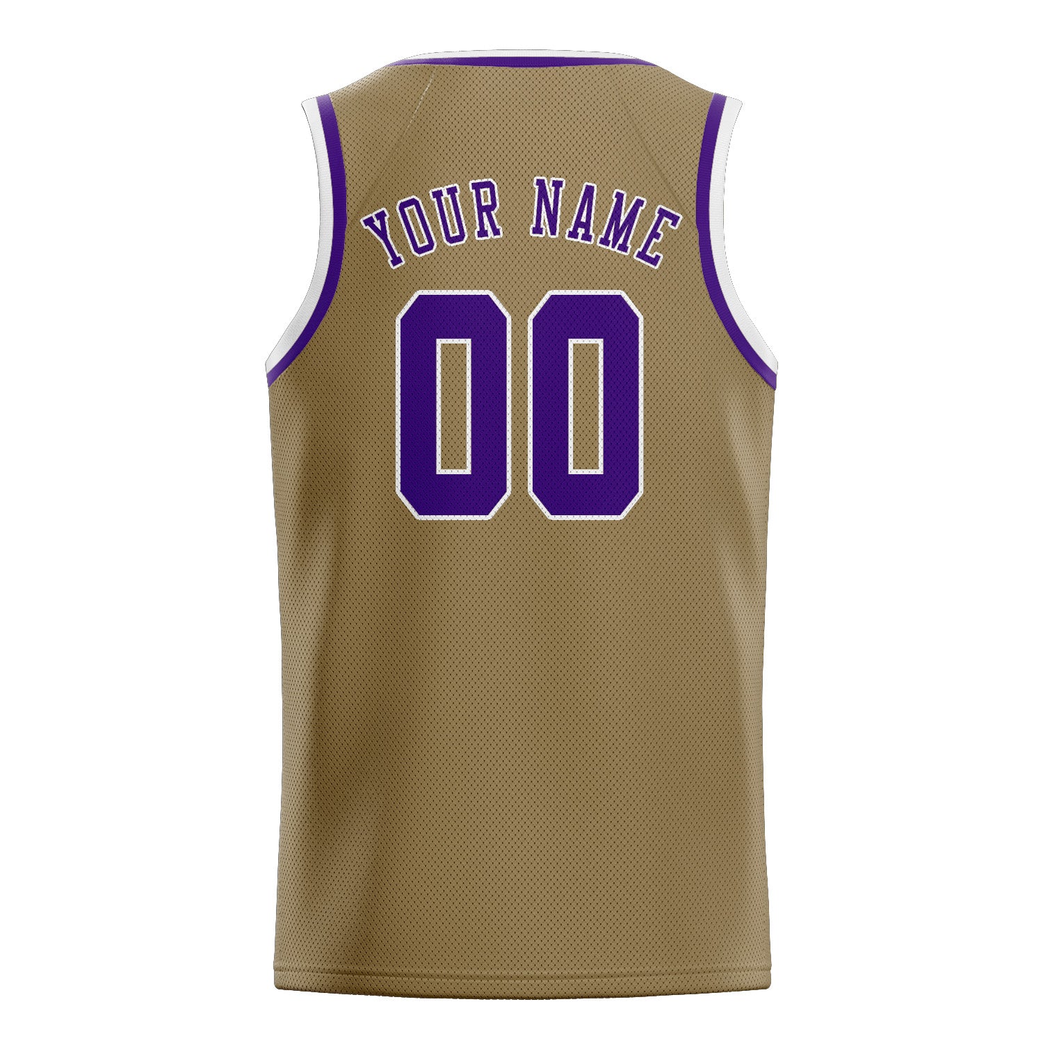 Custom Light Khaki Purple Basketball Jersey