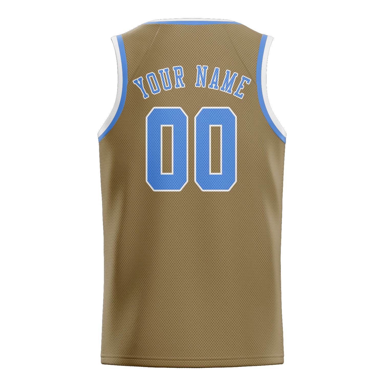 Custom Light Khaki Light Blue Basketball Jersey