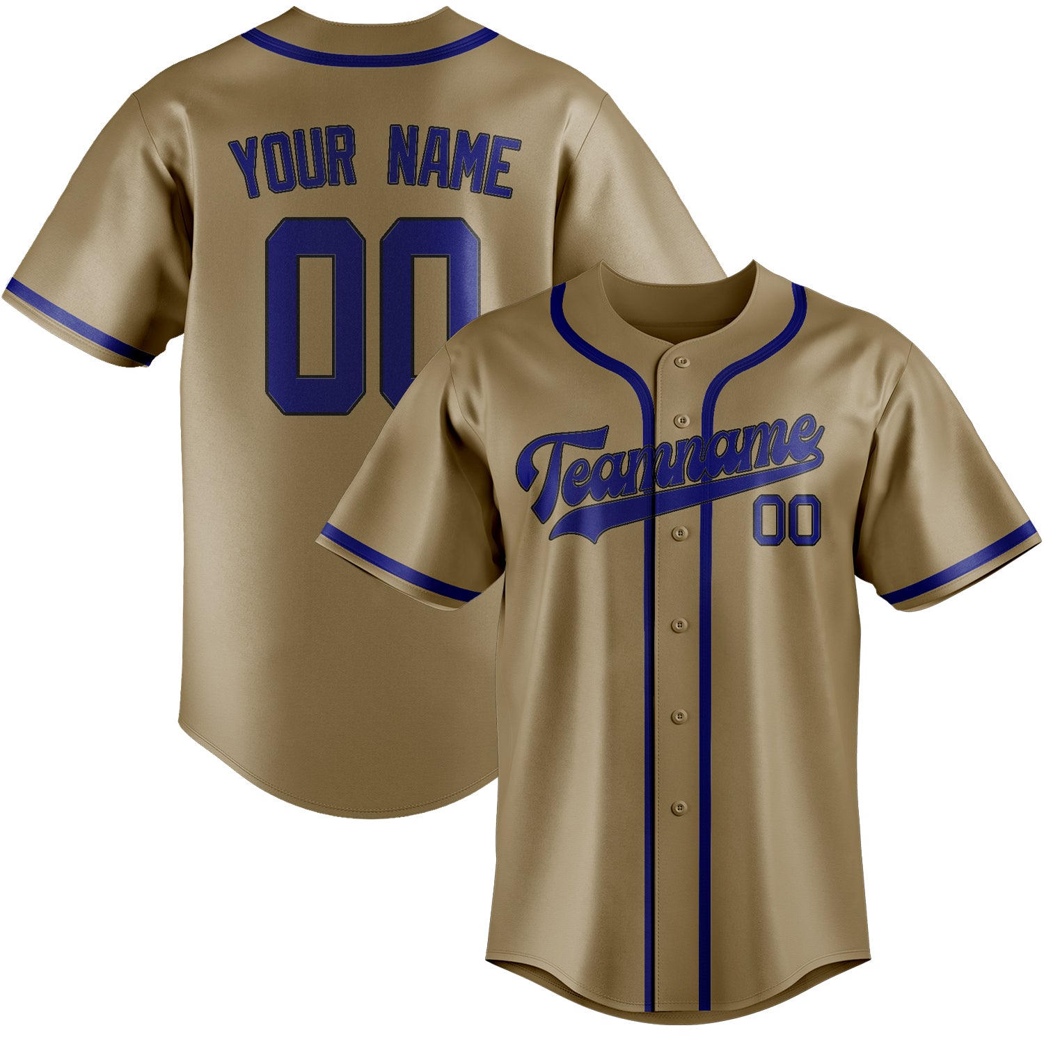 Custom Light Khaki Sky Blue Baseball Jersey