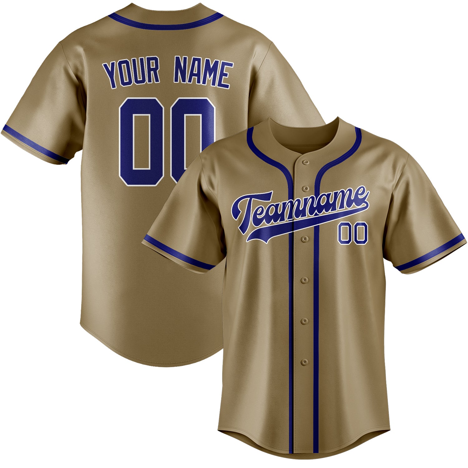 Custom Light Khaki Sky Blue Baseball Jersey