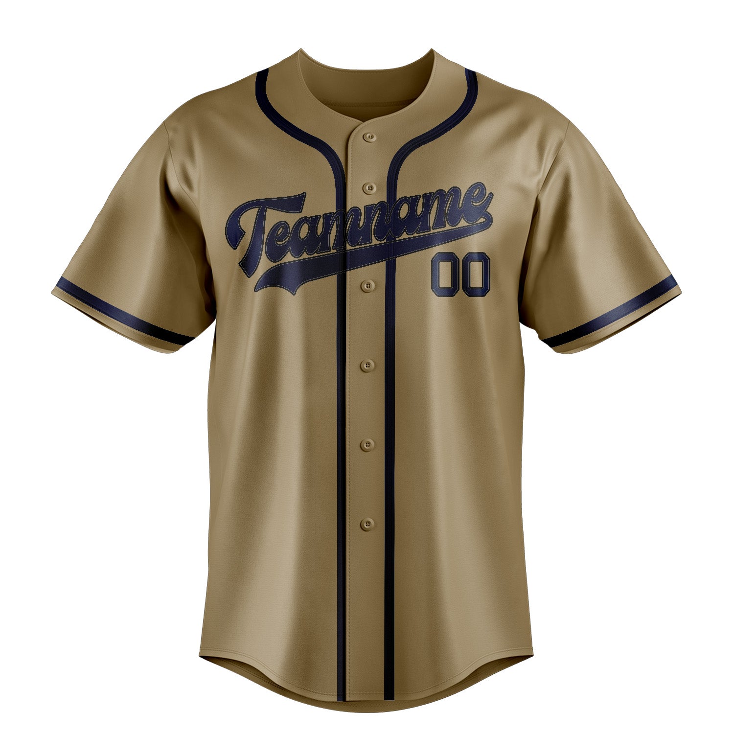 Custom Light Khaki Blue Baseball Jersey