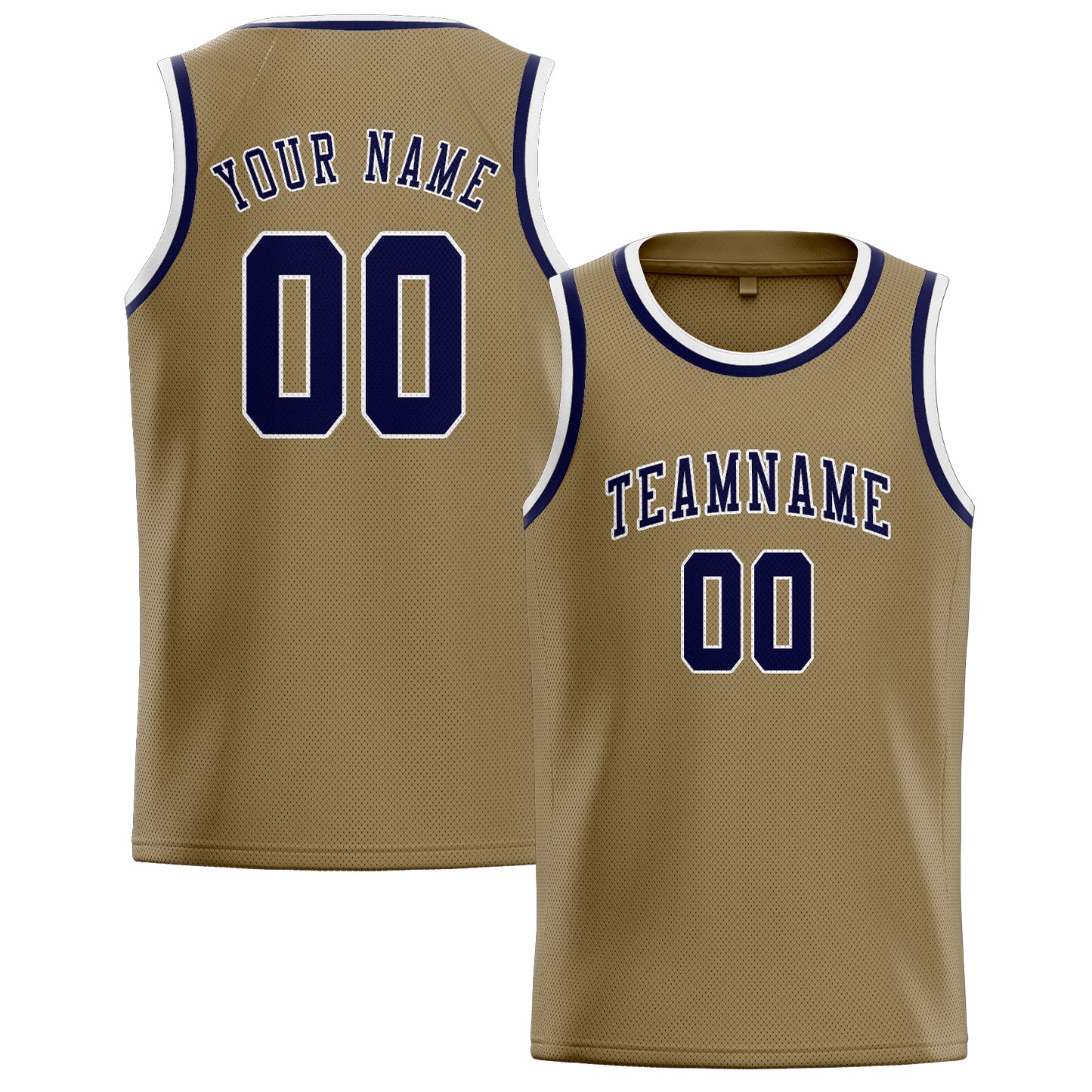 Custom Light Khaki Navy Basketball Jersey