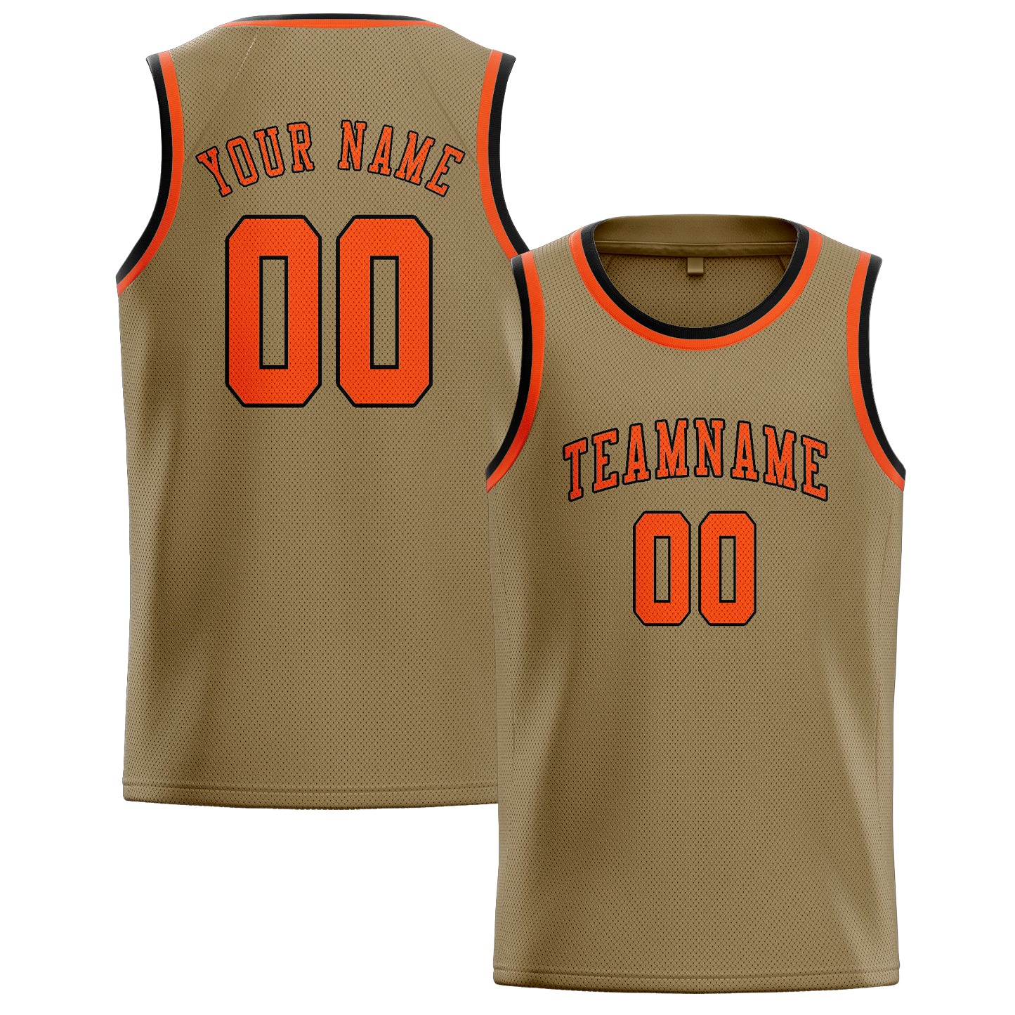 Custom Light Khaki Orange Red Basketball Jersey