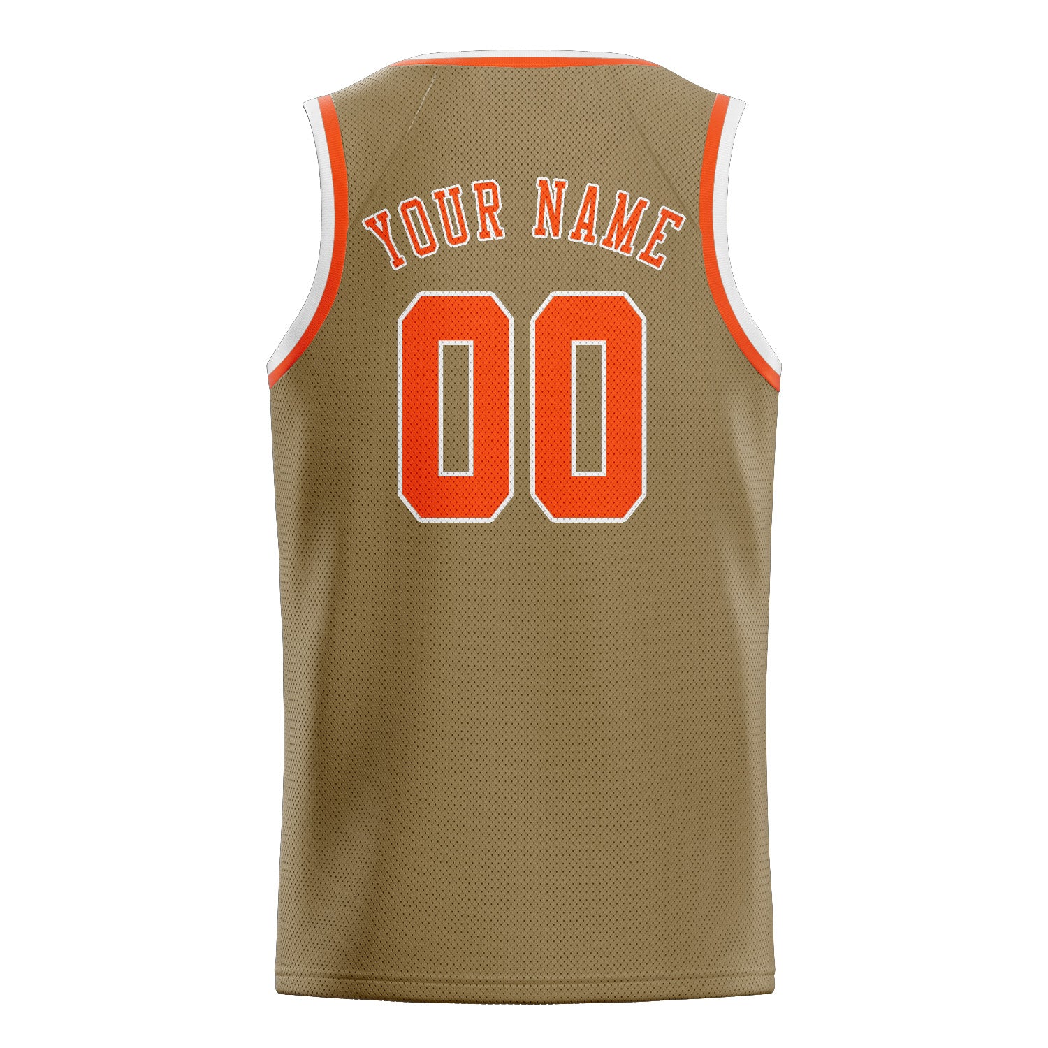 Custom Light Khaki Orange Red Basketball Jersey