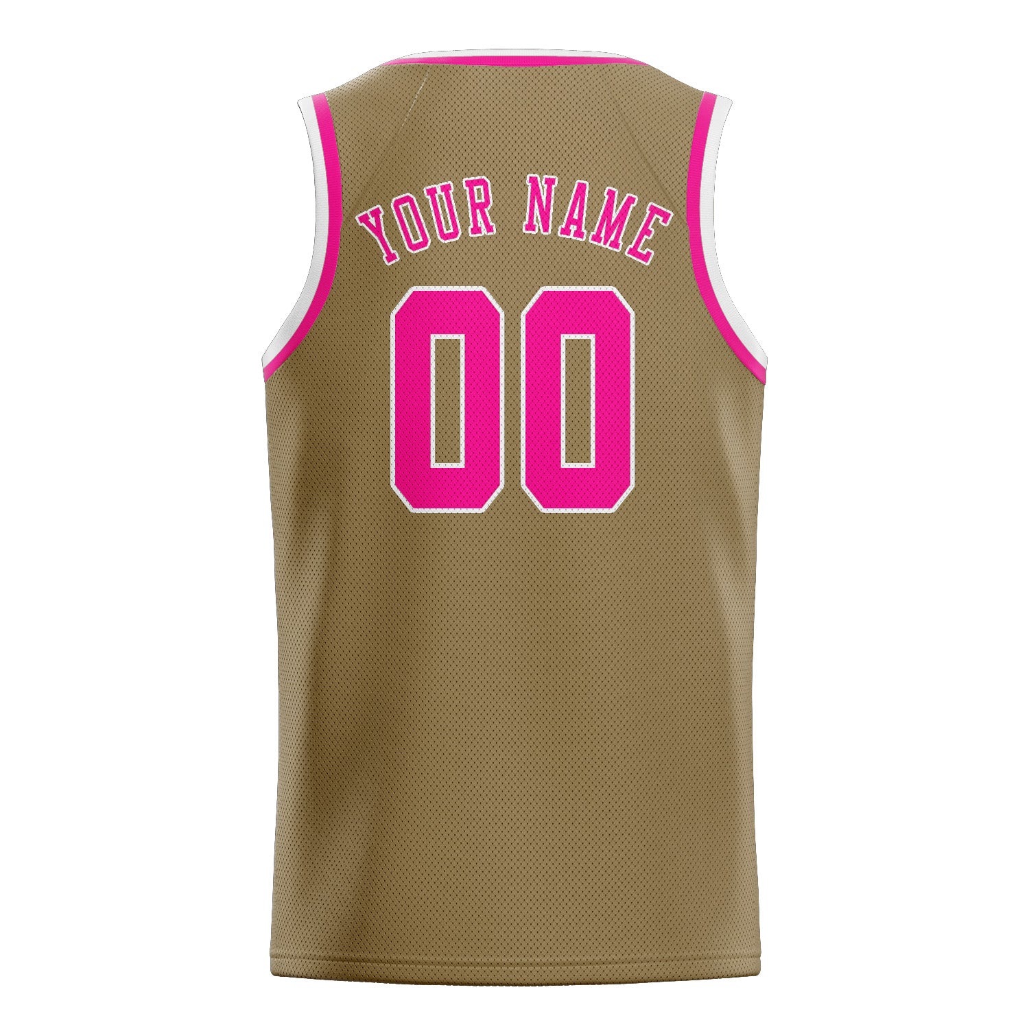 Custom Light Khaki Pink Basketball Jersey