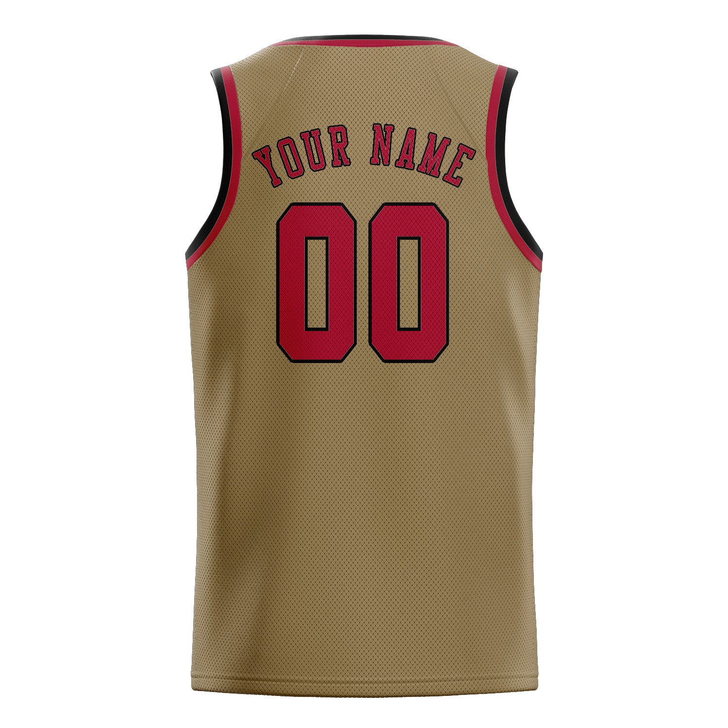 Custom Light Khaki Red Basketball Jersey