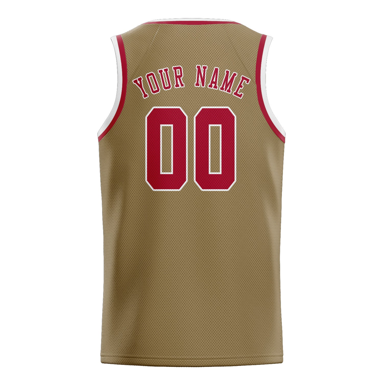 Custom Light Khaki Red Basketball Jersey