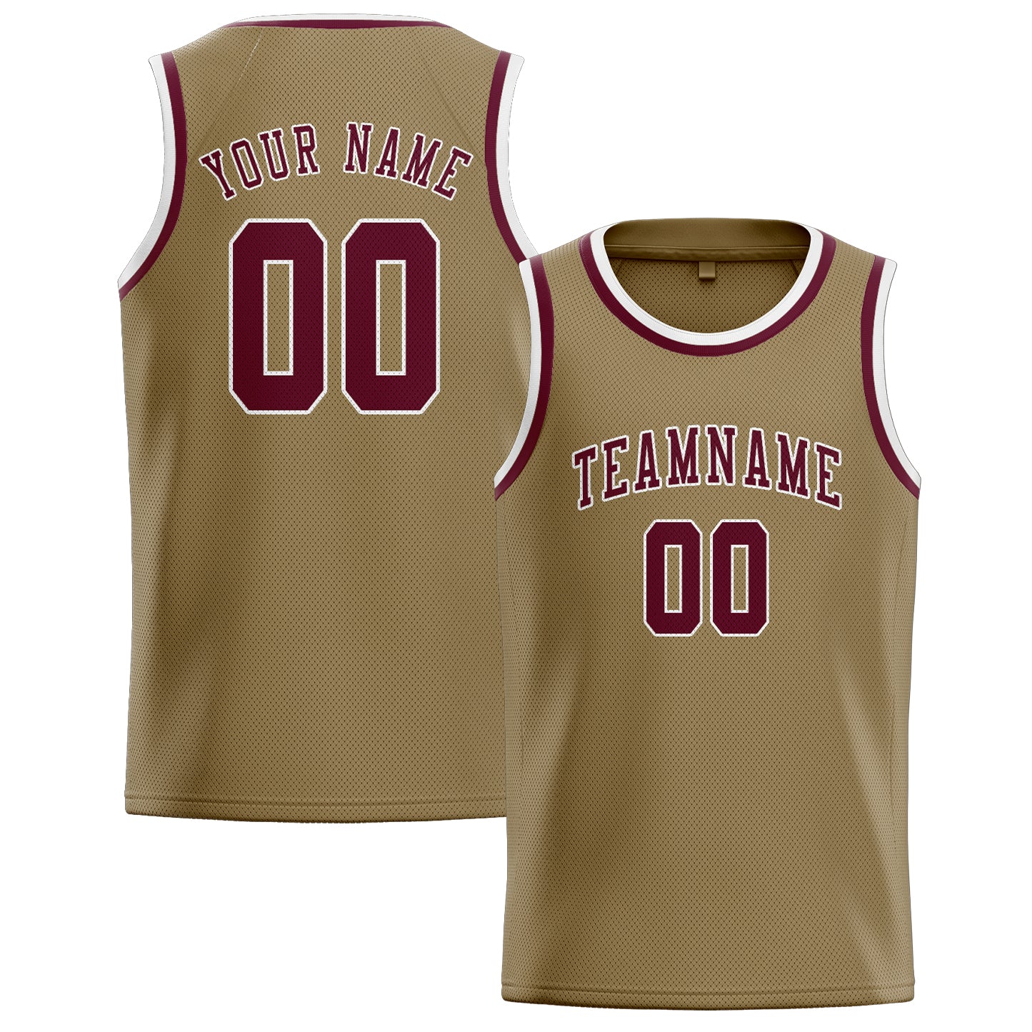 Custom Light Khaki Crimson Red Basketball Jersey