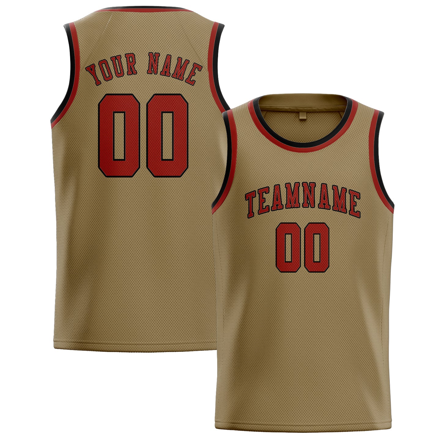Custom Light Khaki Coral Red Basketball Jersey