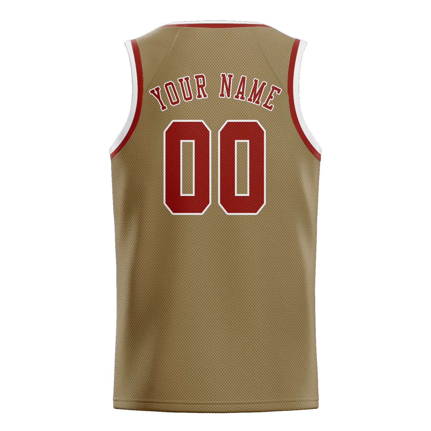 Custom Light Khaki Coral Red Basketball Jersey