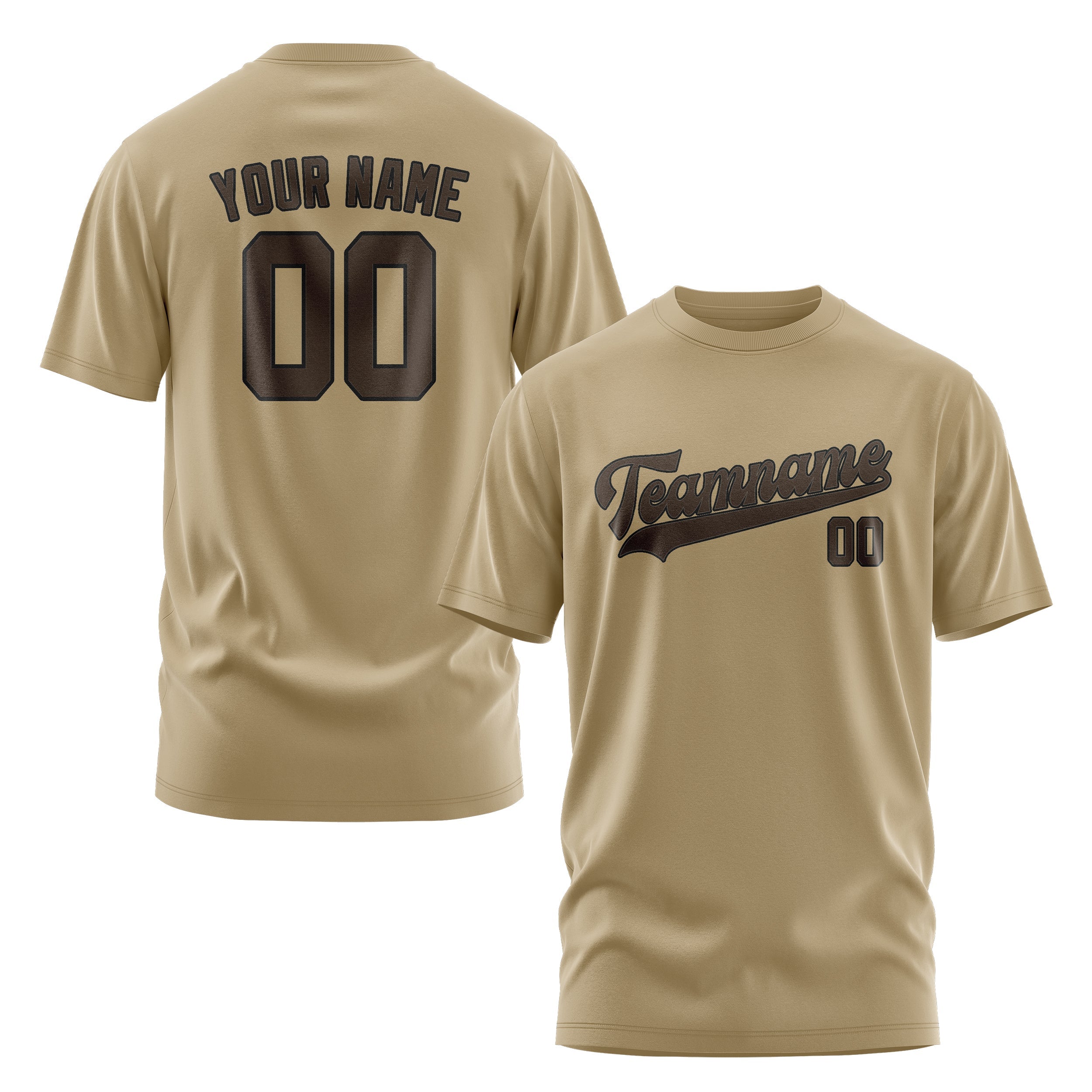 Custom Light Khaki Brown T-Shirt