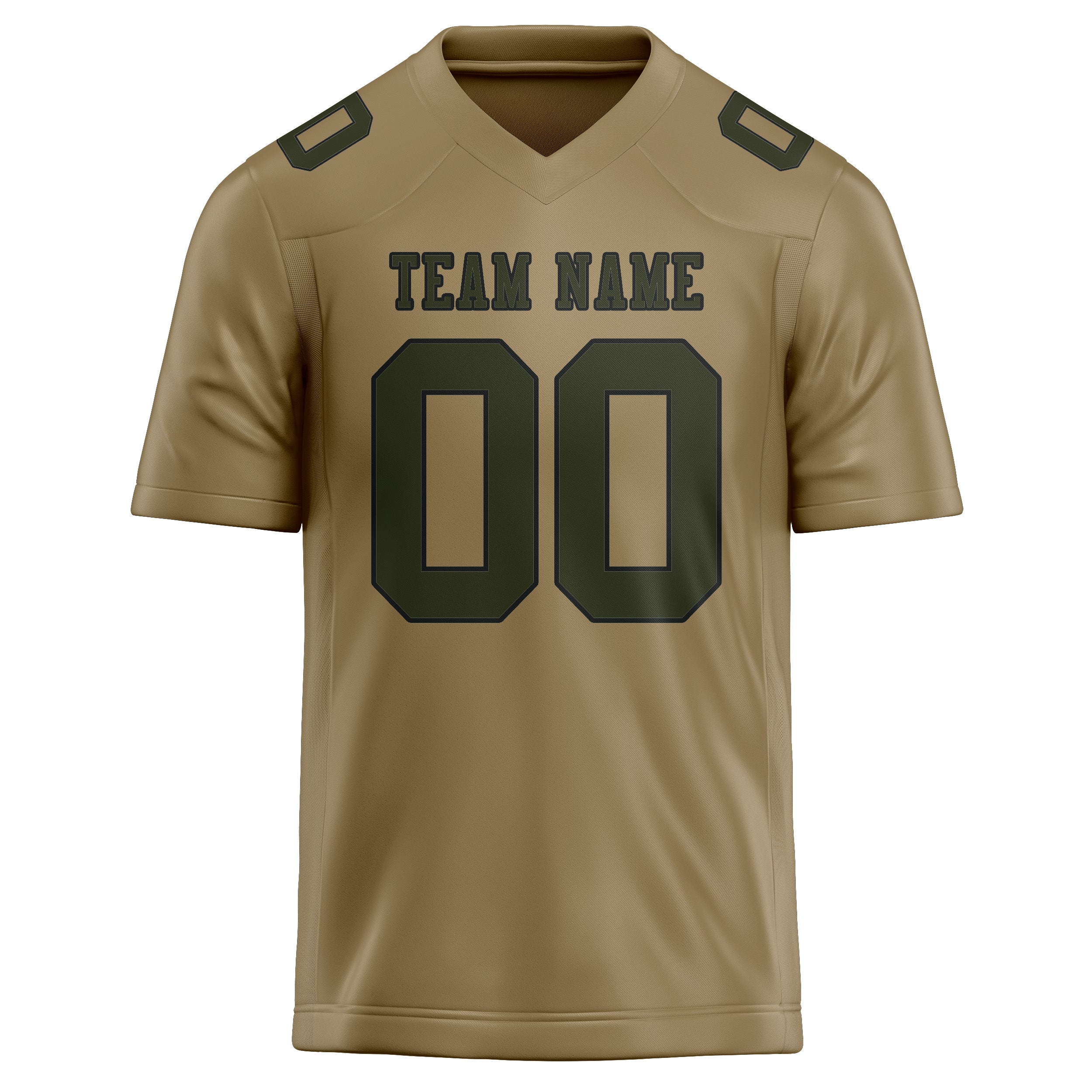Custom Light Khaki Olive Football Jersey