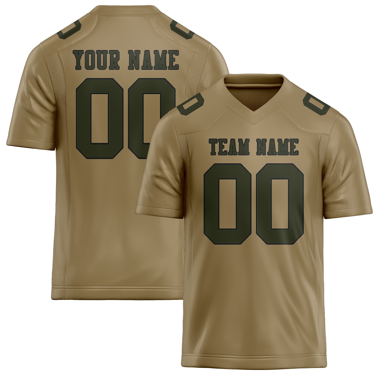 Custom Light Khaki Olive Football Jersey