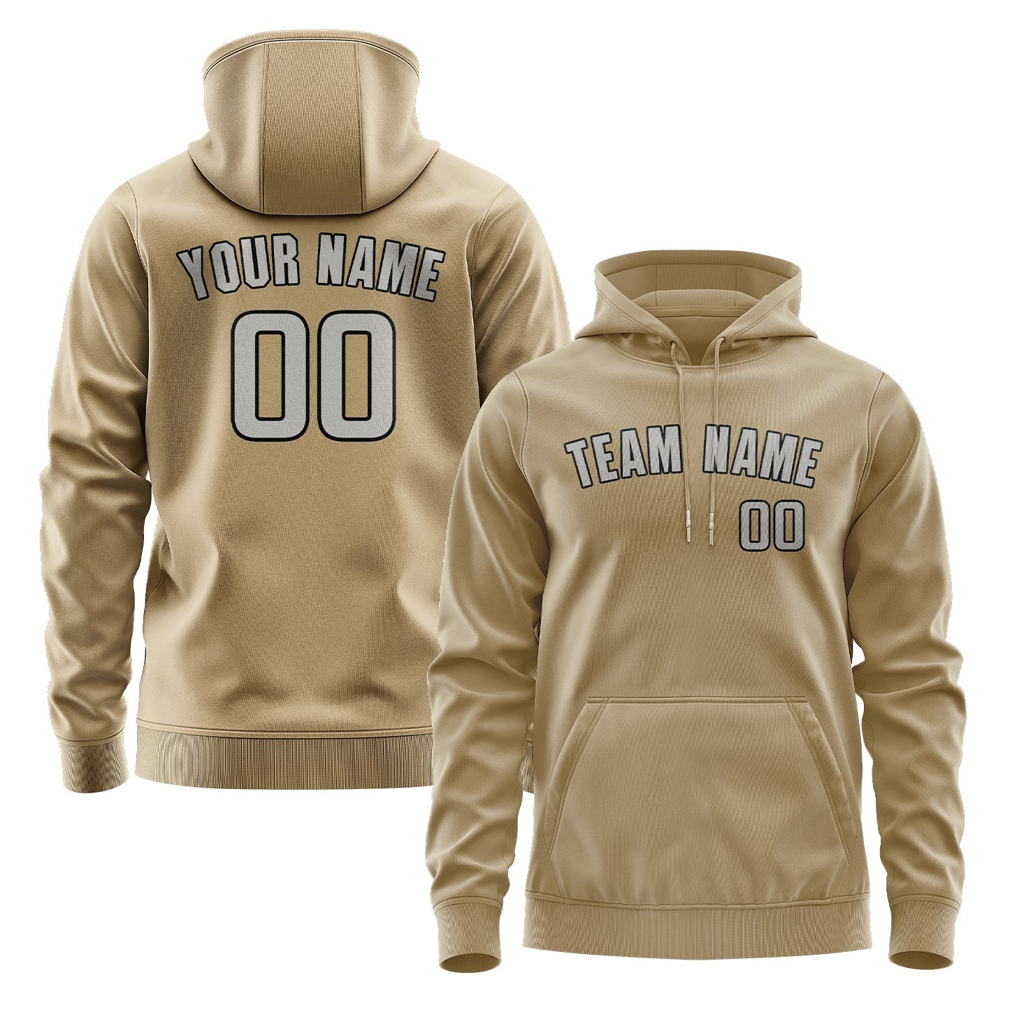 Custom Light Khaki Gray Hoodie