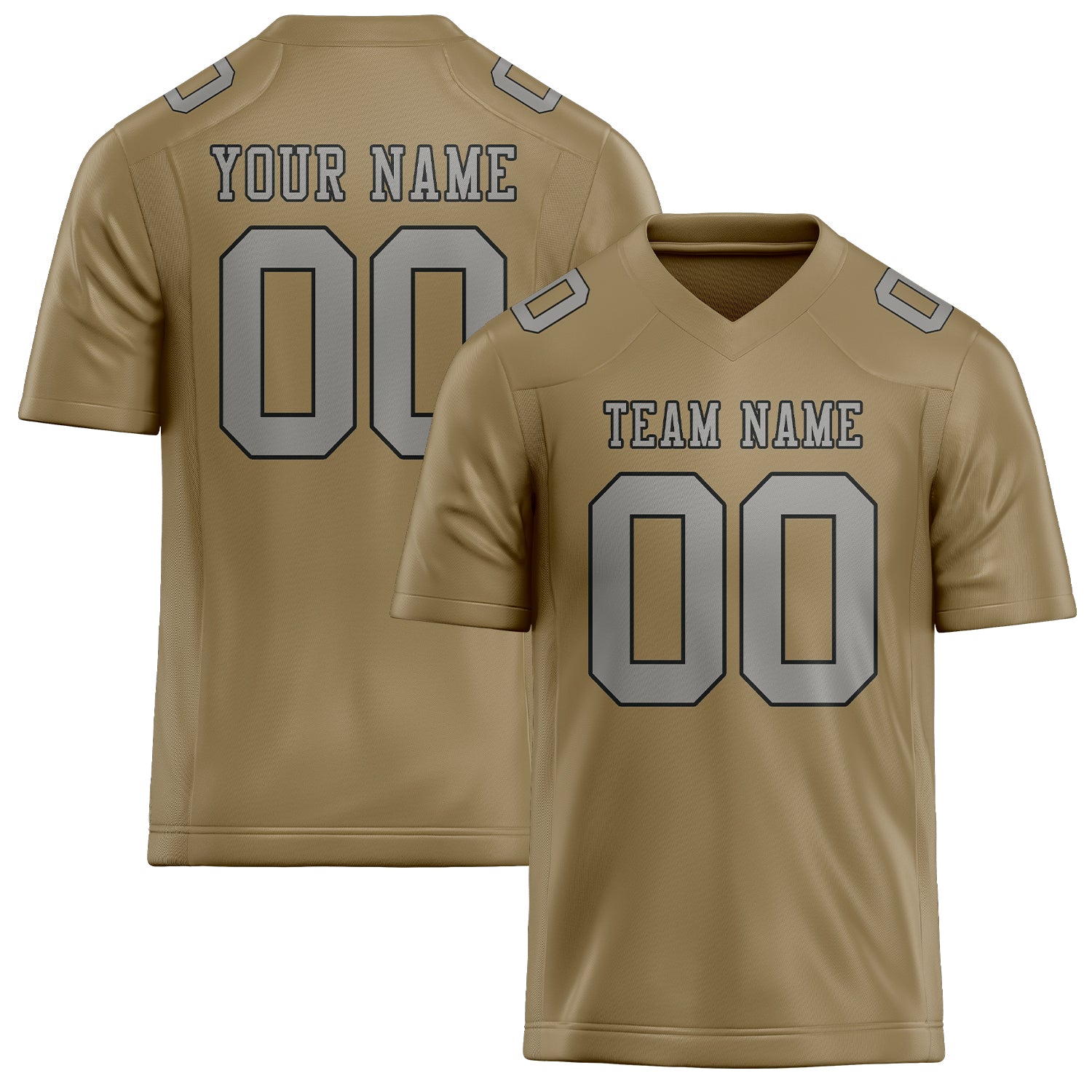 Custom Light Khaki Gray Football Jersey