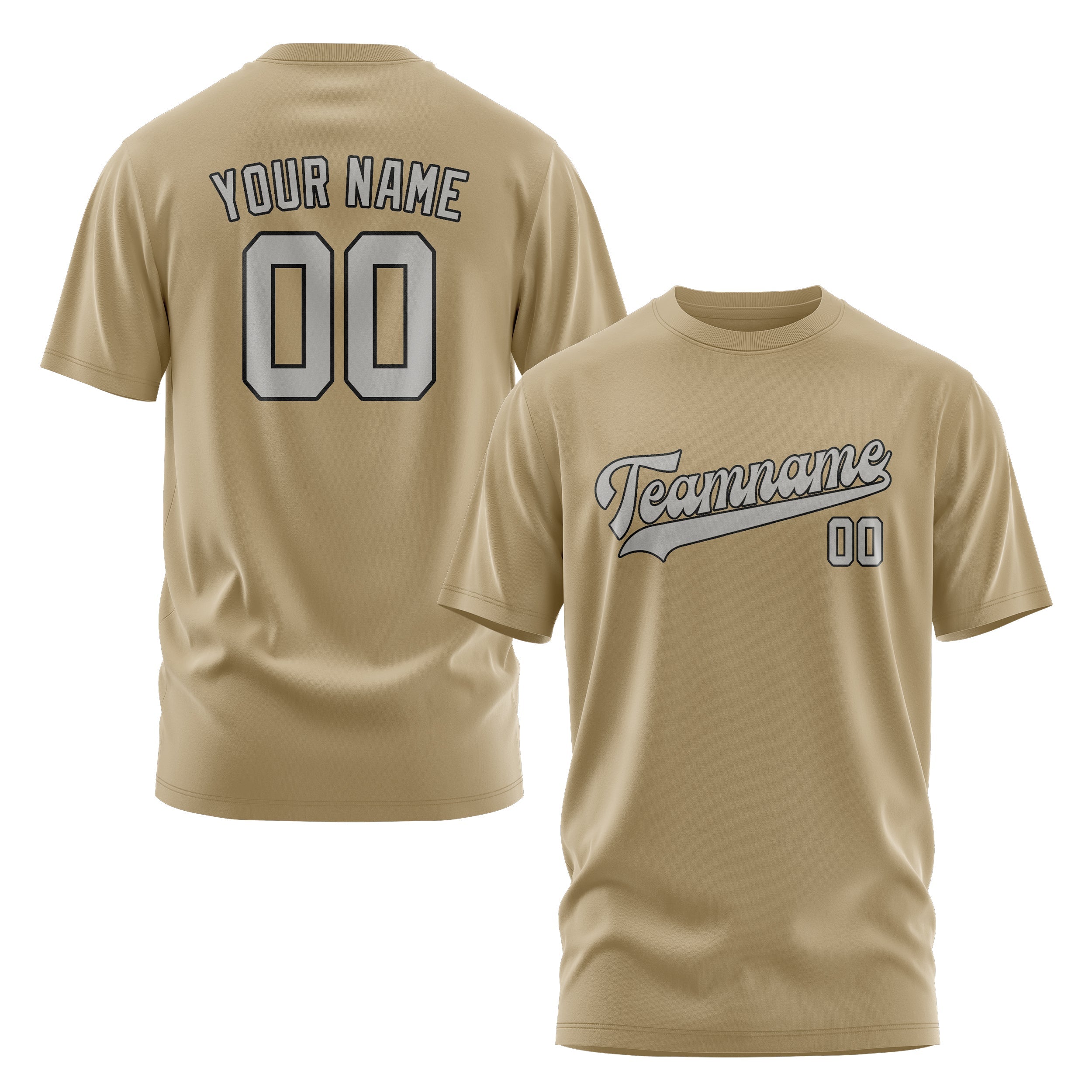 Custom Light Khaki Gray T-Shirt