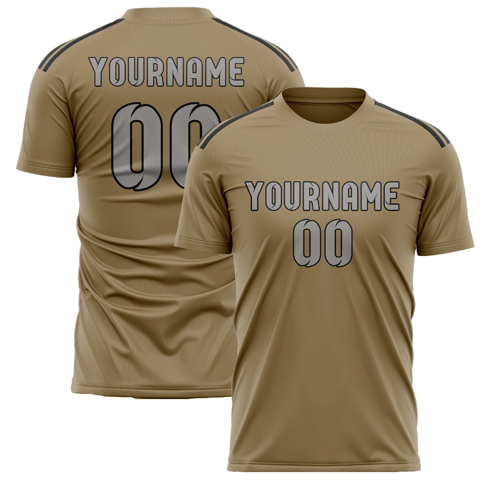 Custom Light Khaki Gray Soccer Jersey
