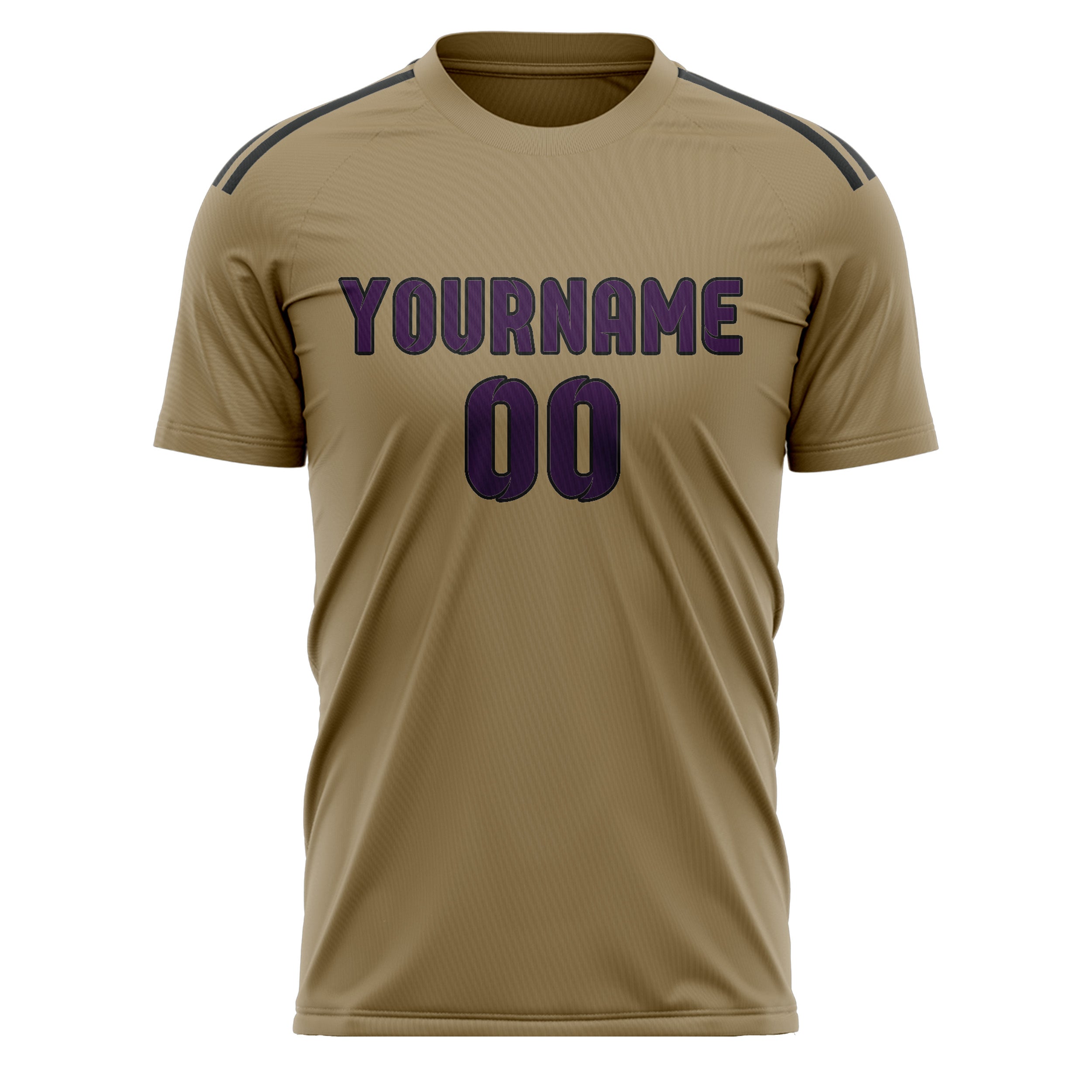 Custom Light Khaki Purple Soccer Jersey