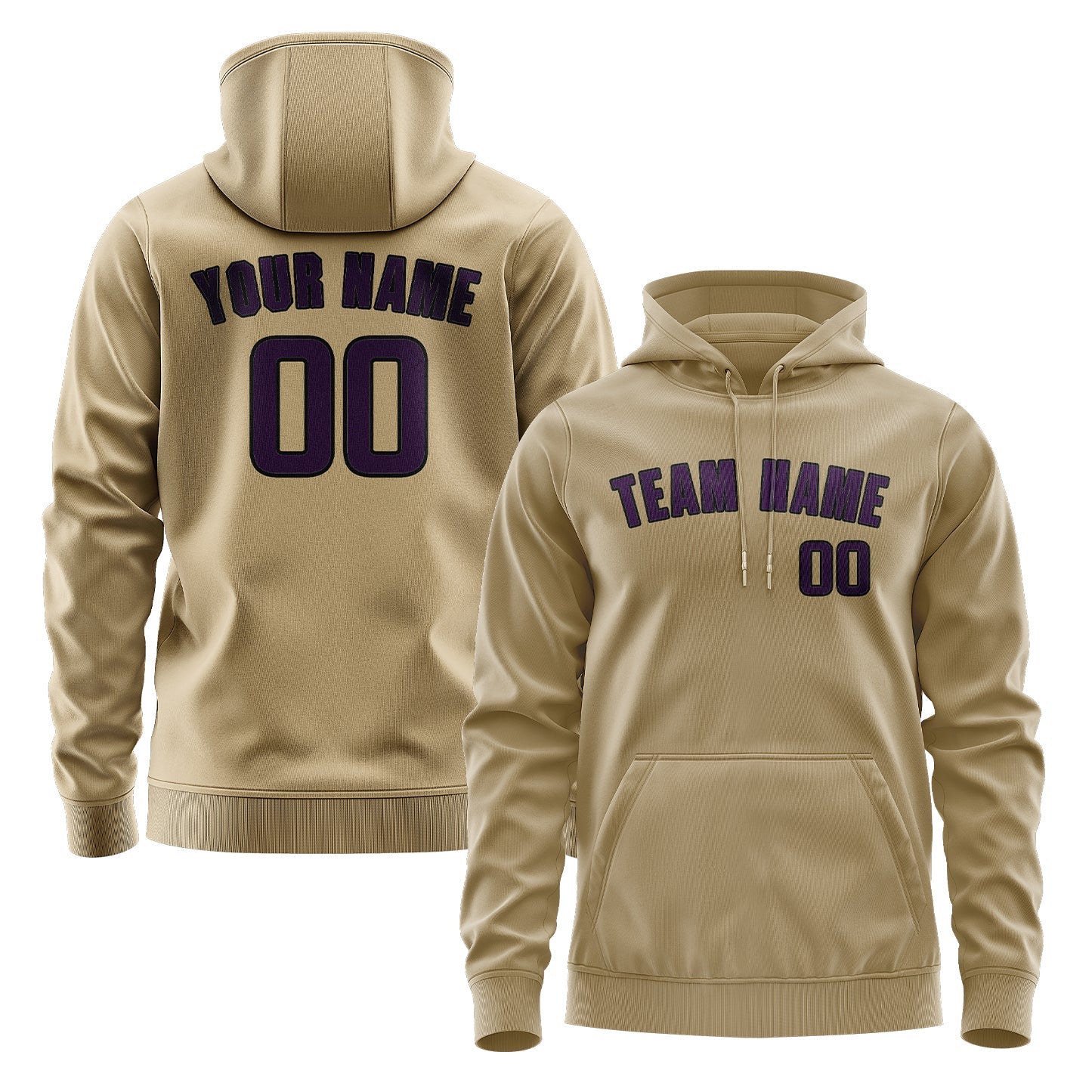 Custom Light Khaki Purple Hoodie
