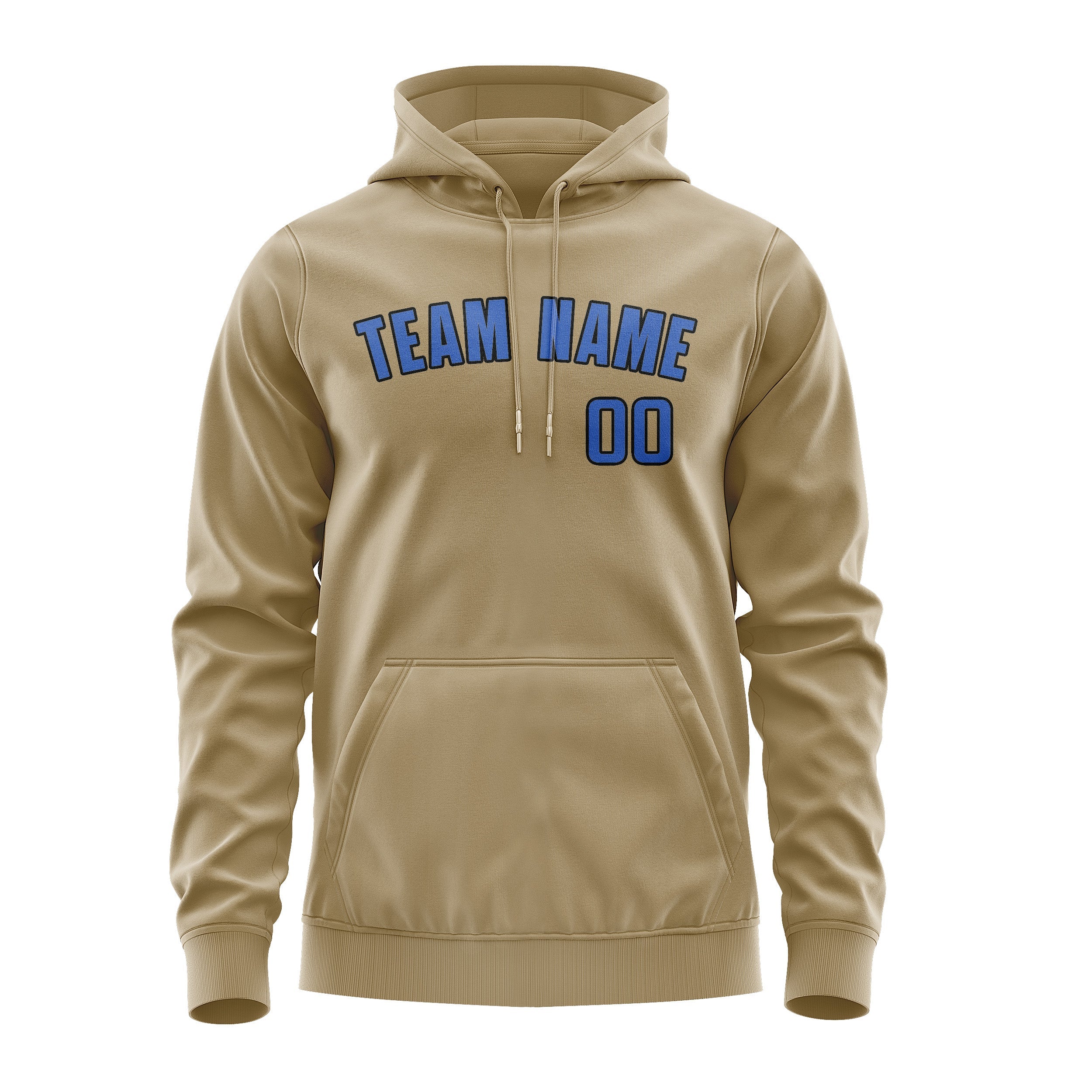 Custom Light Khaki Sky Blue Hoodie