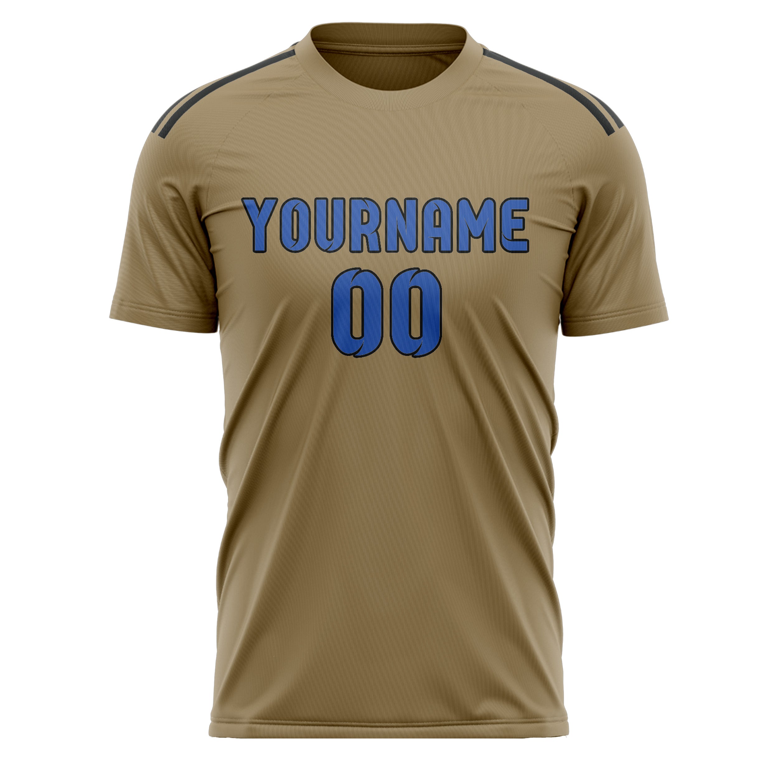 Custom Light Khaki Sky Blue Soccer Jersey