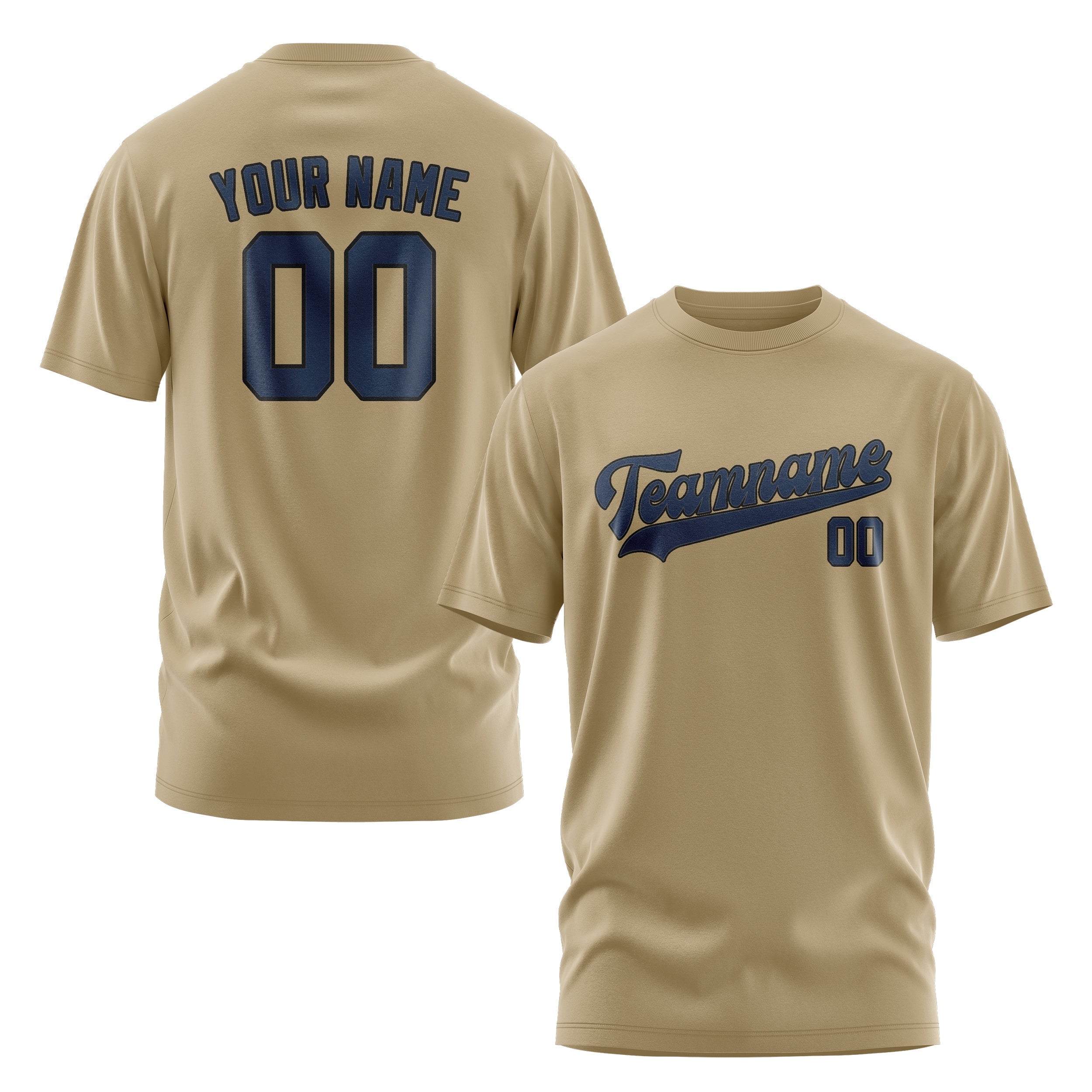 Custom Light Khaki Blue T-Shirt