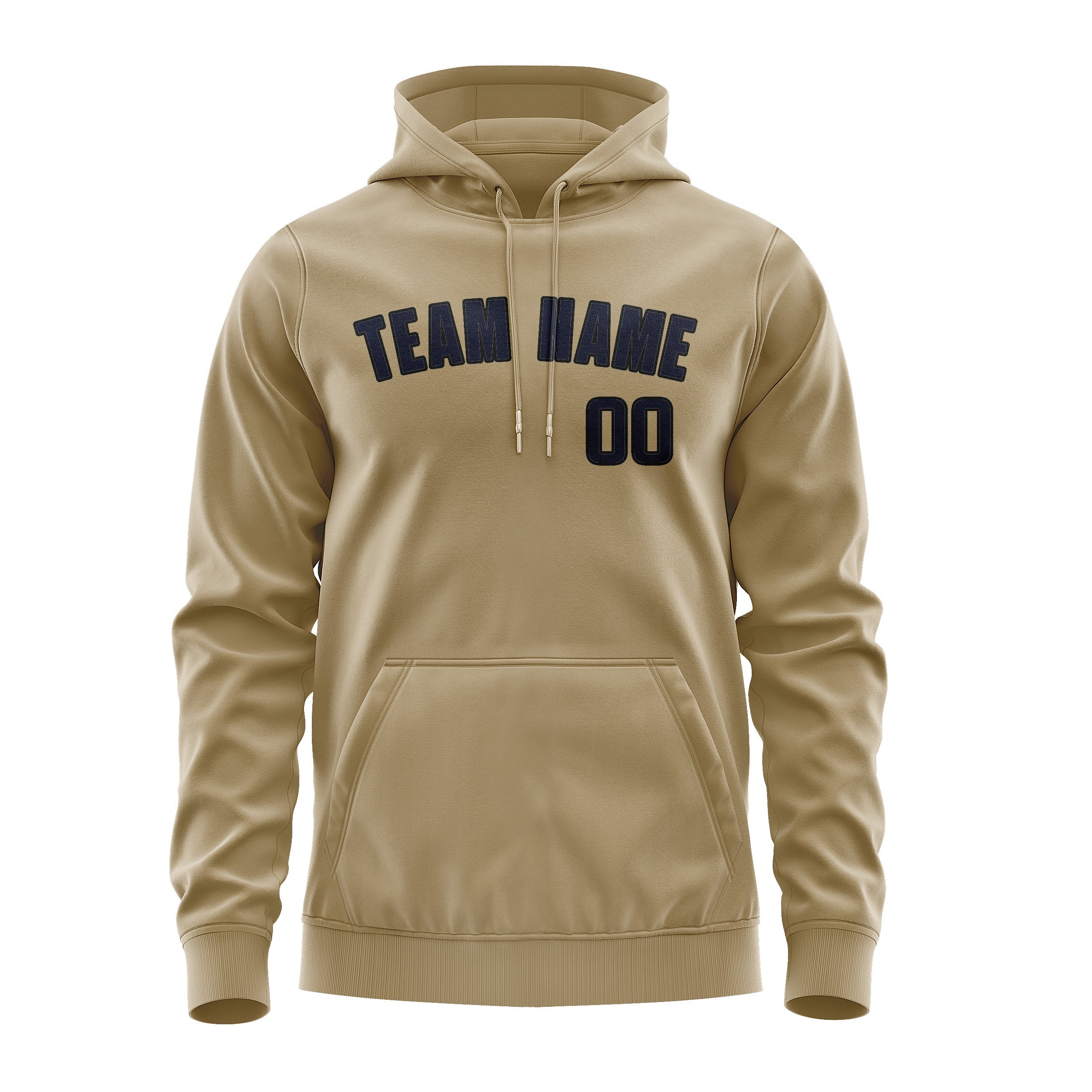 Custom Light Khaki Navy Hoodie