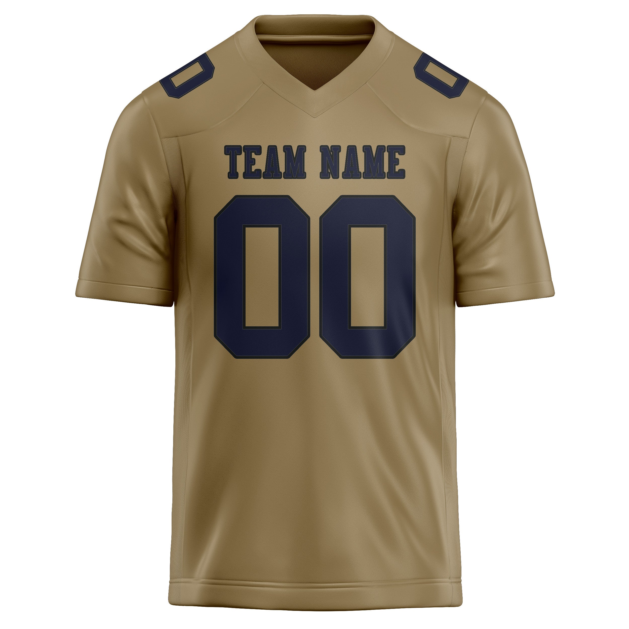 Custom Light Khaki Navy Football Jersey