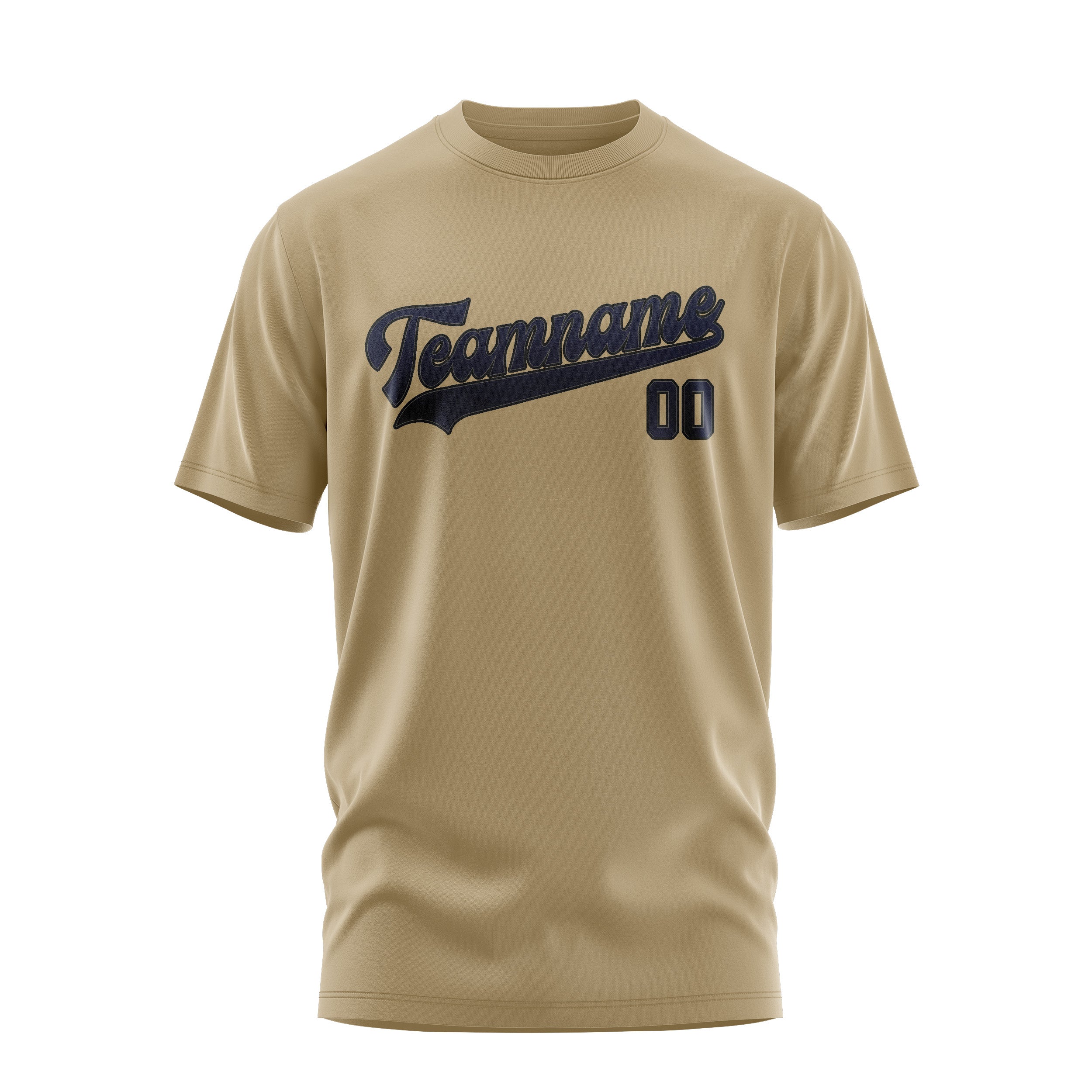 Custom Light Khaki Navy T-Shirt