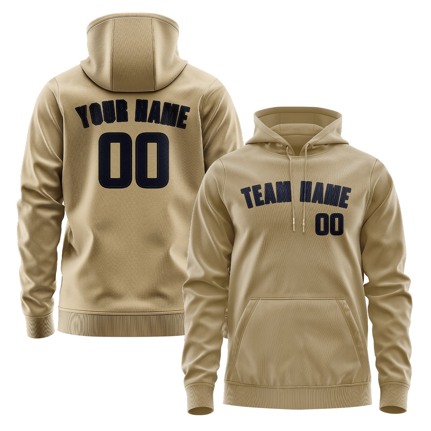 Custom Light Khaki Navy Hoodie