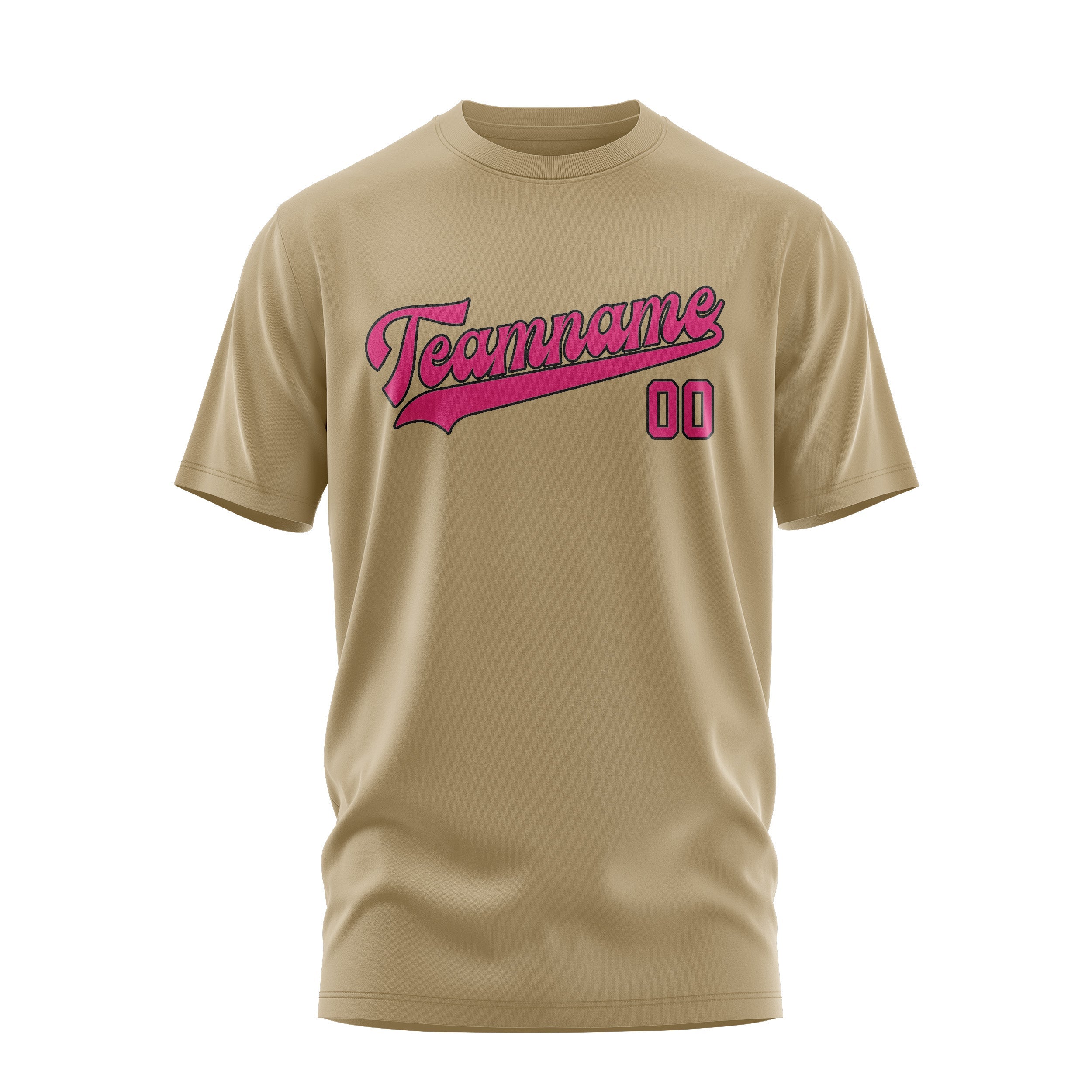 Custom Light Khaki Pink T-Shirt