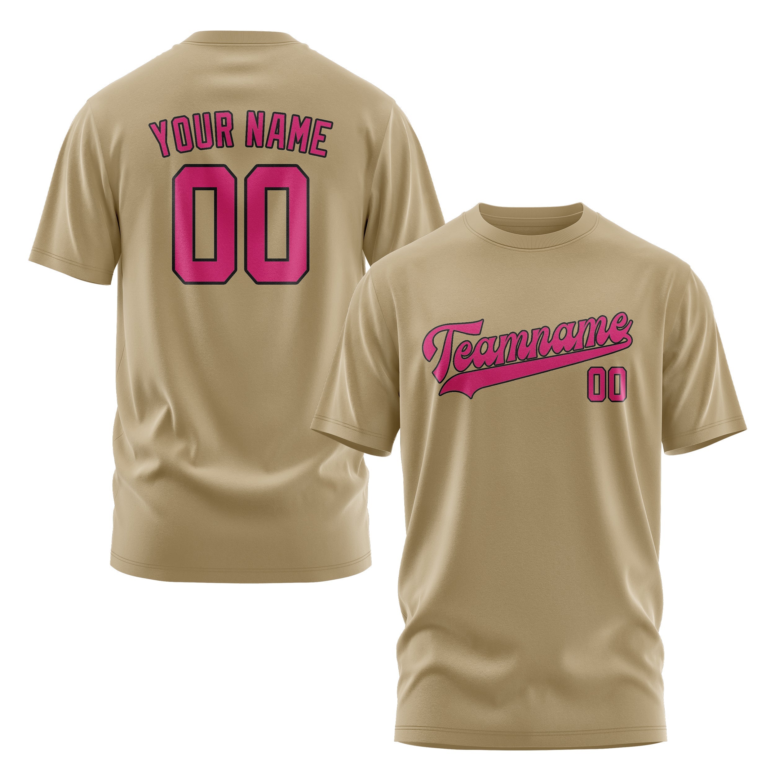 Custom Light Khaki Pink T-Shirt