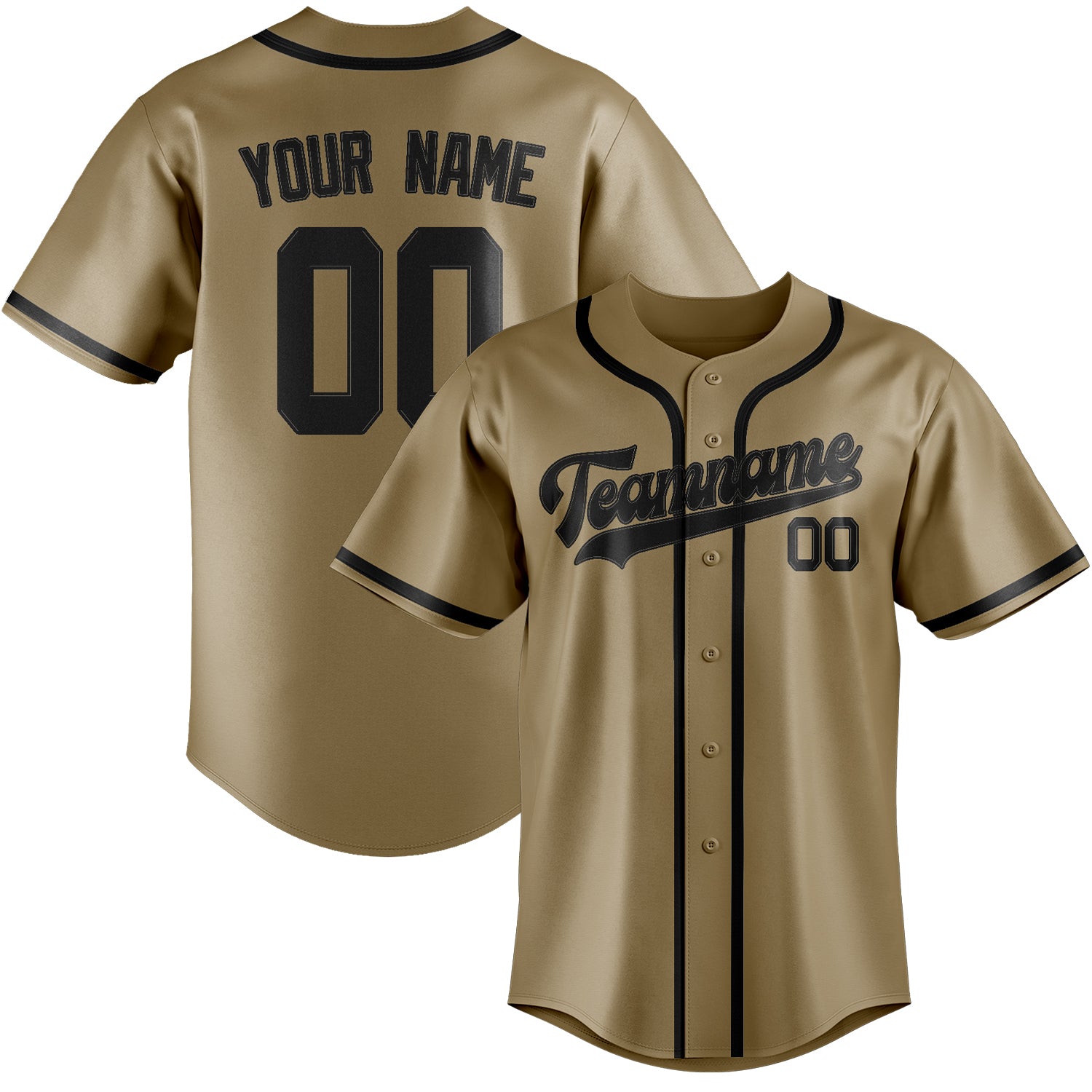 Custom Light Khaki Black Baseball Jersey