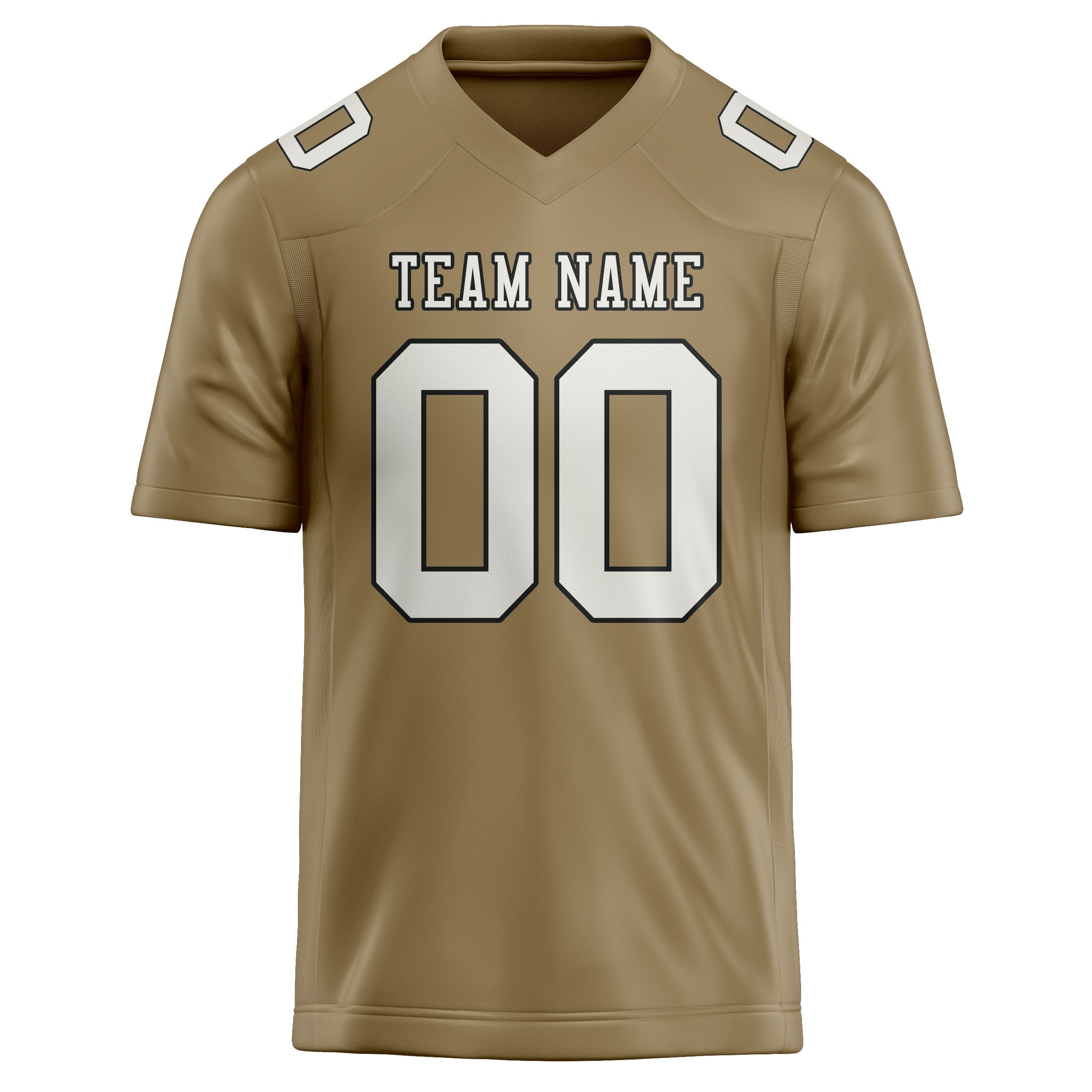 Custom Light Khaki White Football Jersey