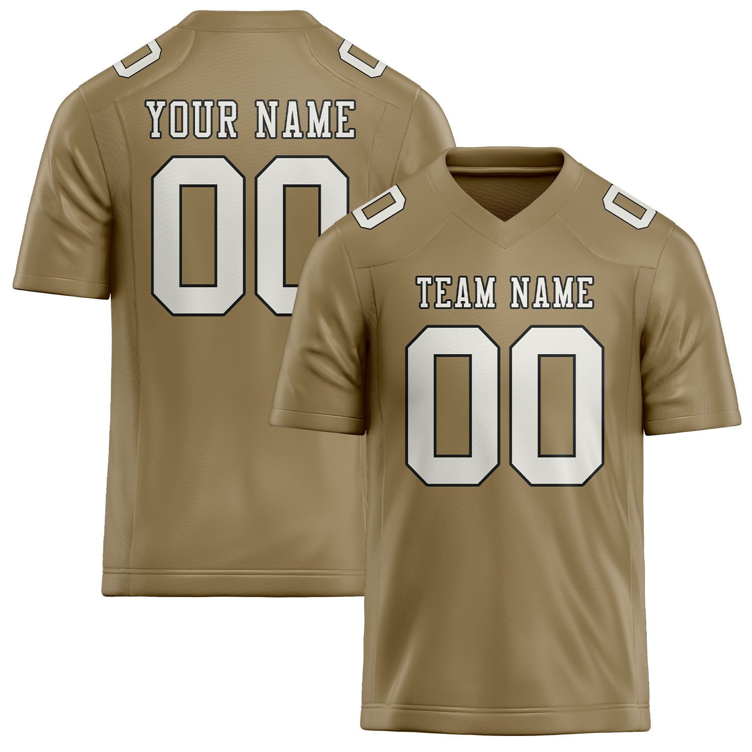 Custom Light Khaki White Football Jersey
