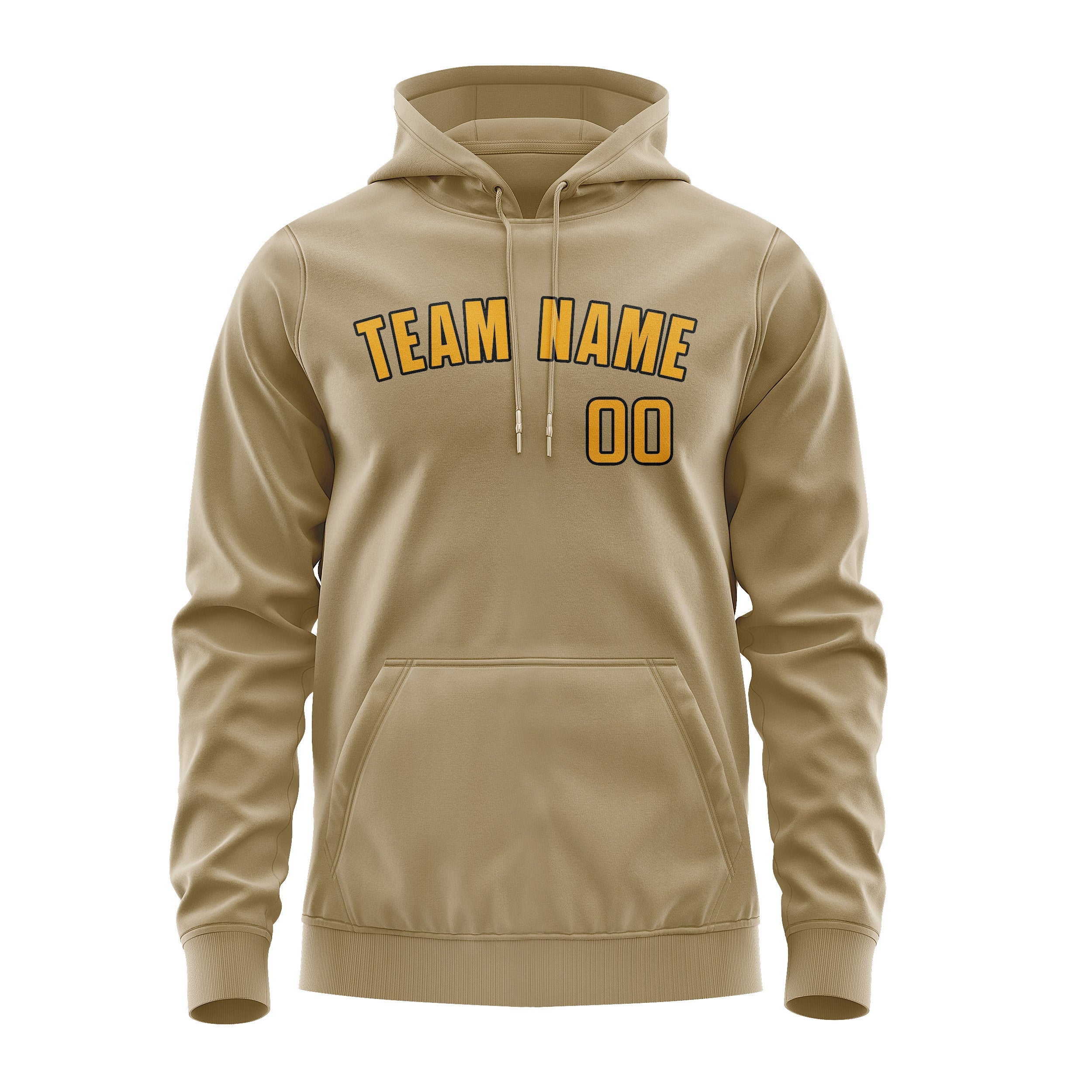 Custom Light Khaki Yellow Hoodie