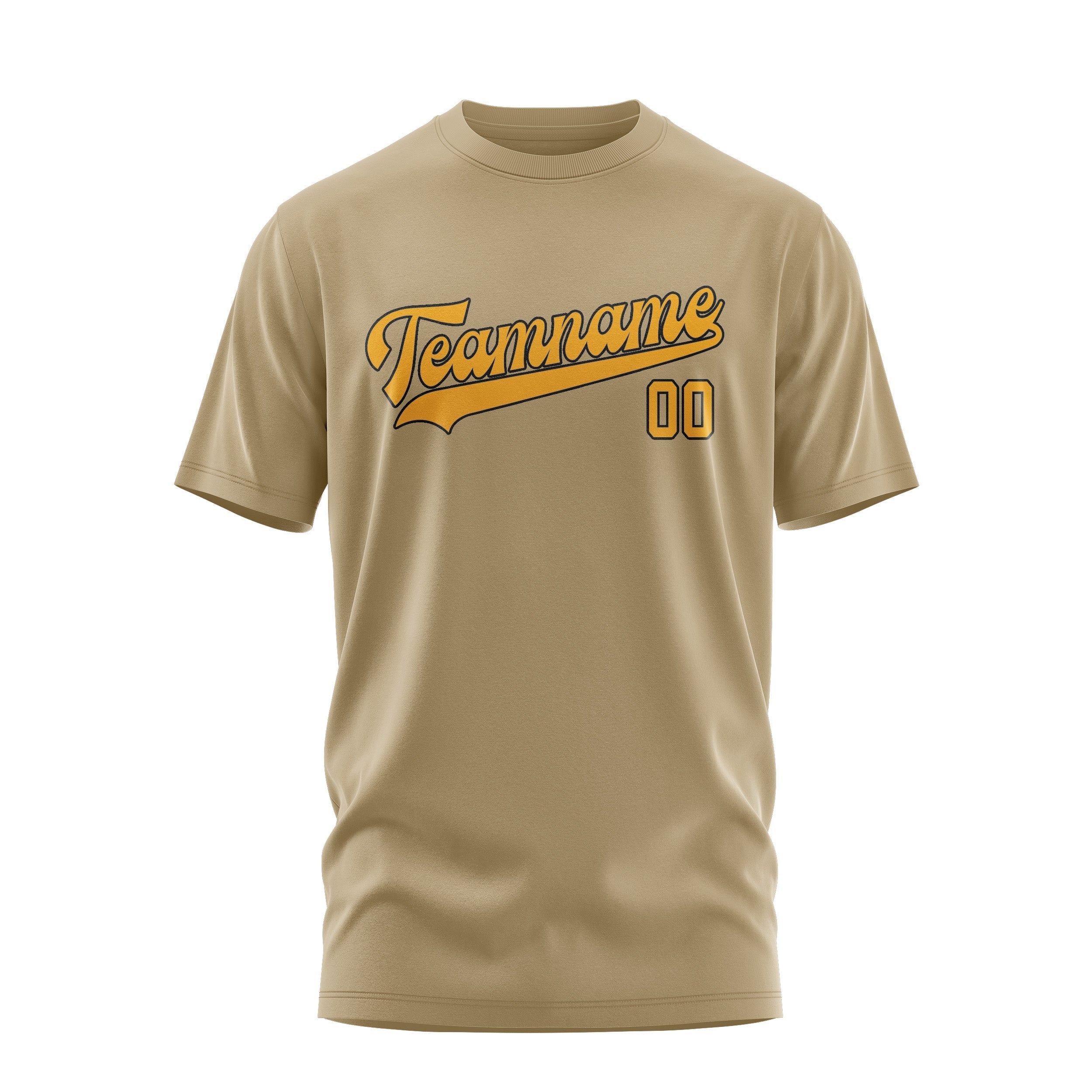 Custom Light Khaki Yellow T-Shirt