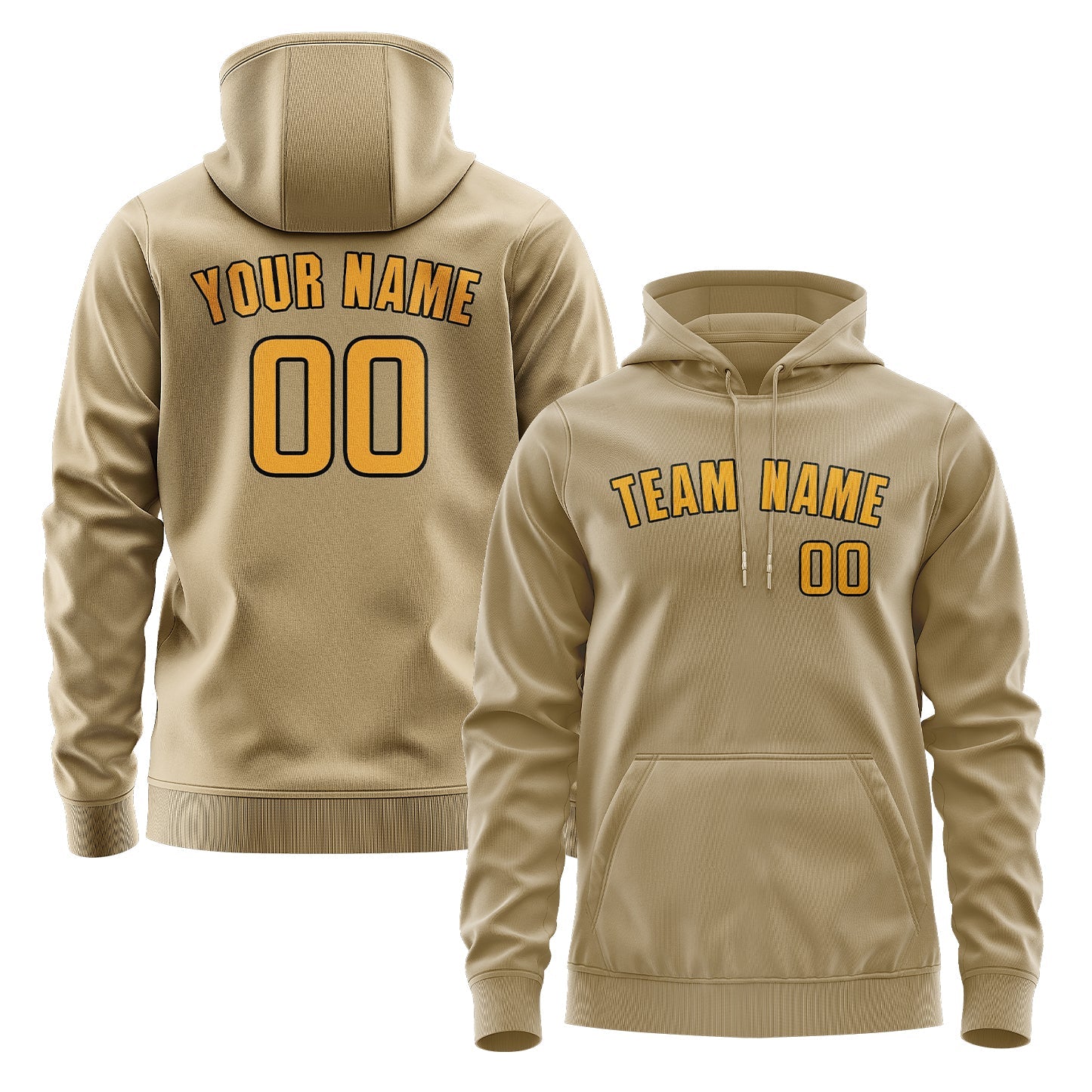Custom Light Khaki Yellow Hoodie