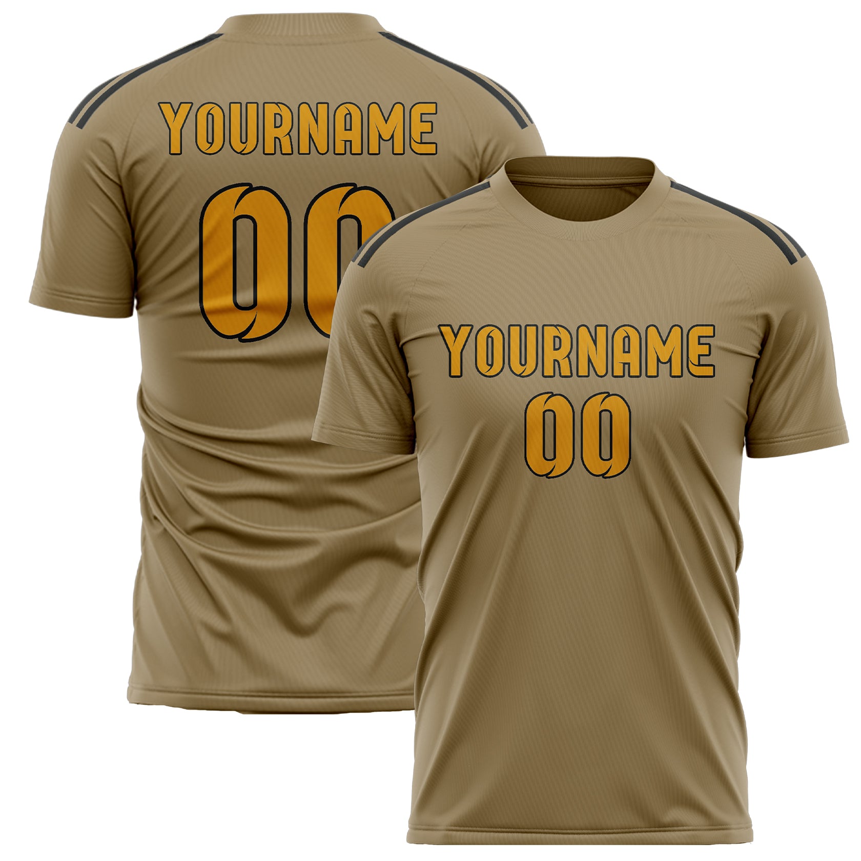 Custom Light Khaki Yellow Soccer Jersey