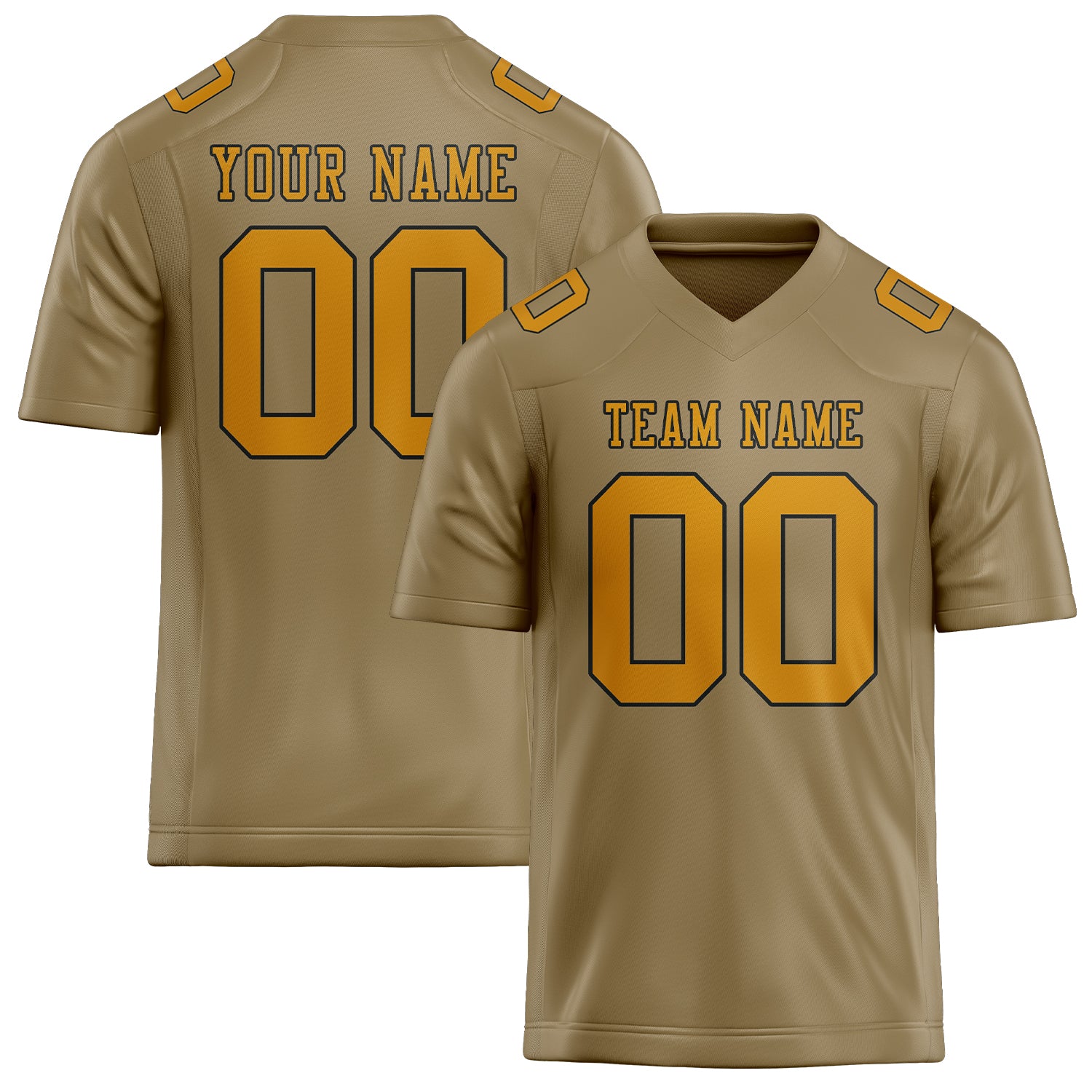 Custom Light Khaki Yellow Football Jersey