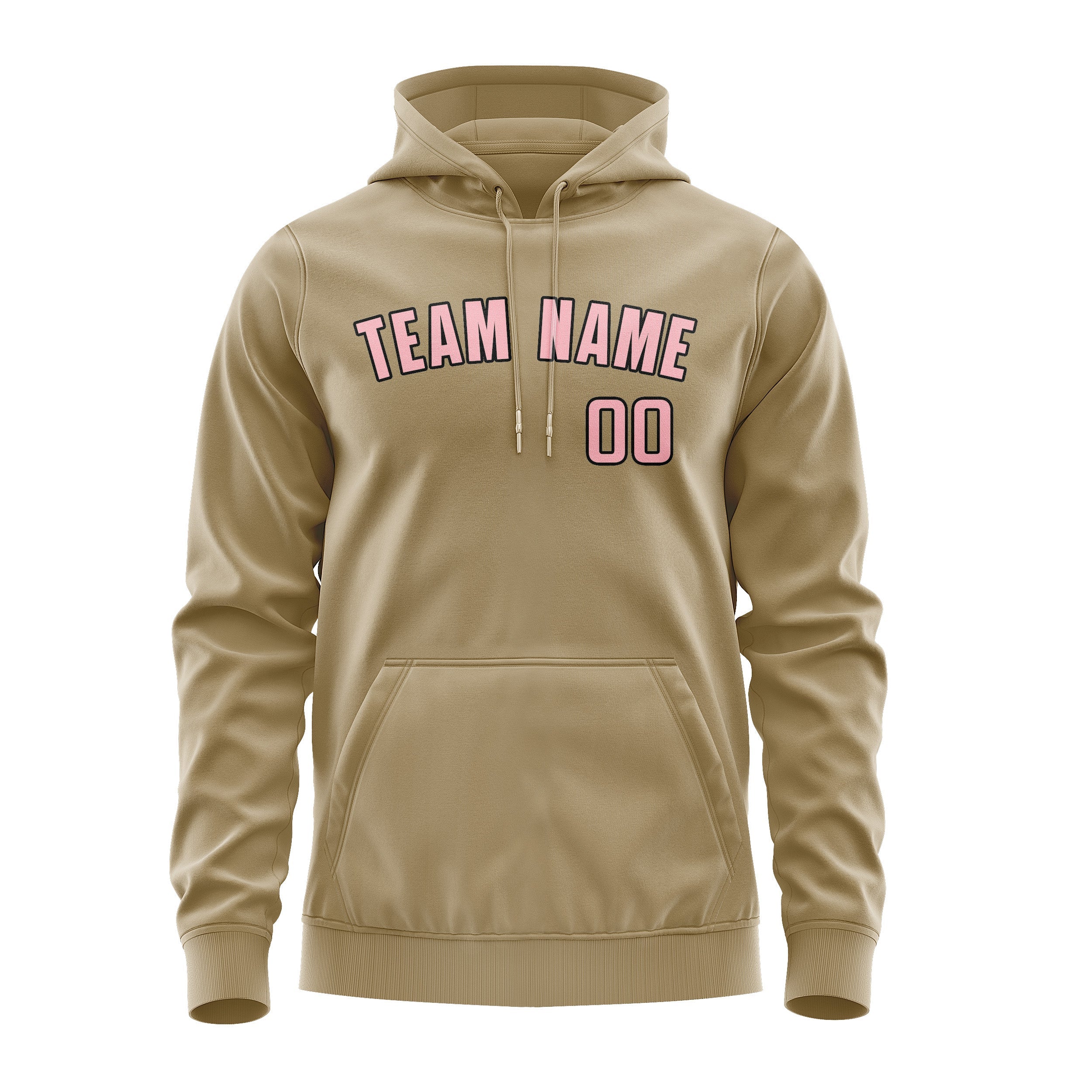 Custom Light Khaki Light Pink Hoodie