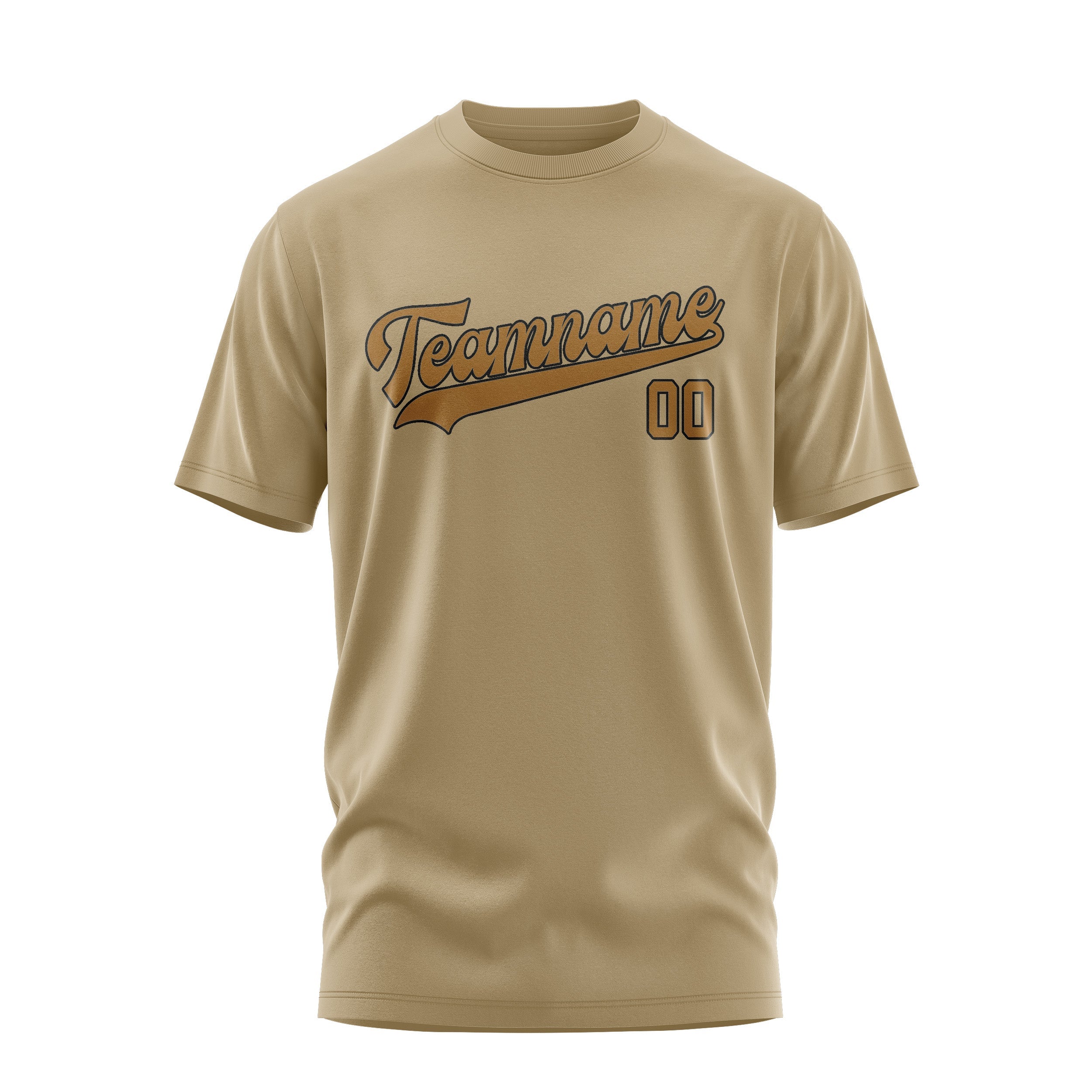 Custom Light Khaki Khaki T-Shirt