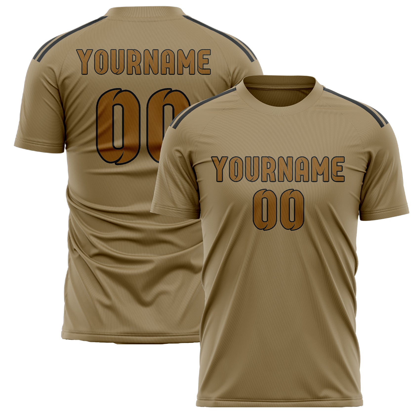 Custom Light Khaki Khaki Soccer Jersey