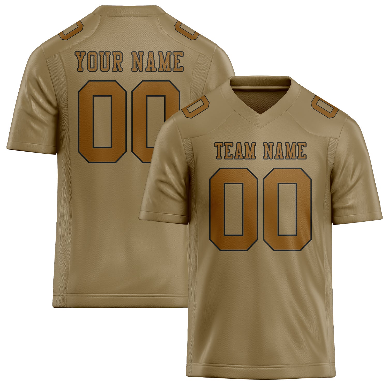 Custom Light Khaki Khaki Football Jersey
