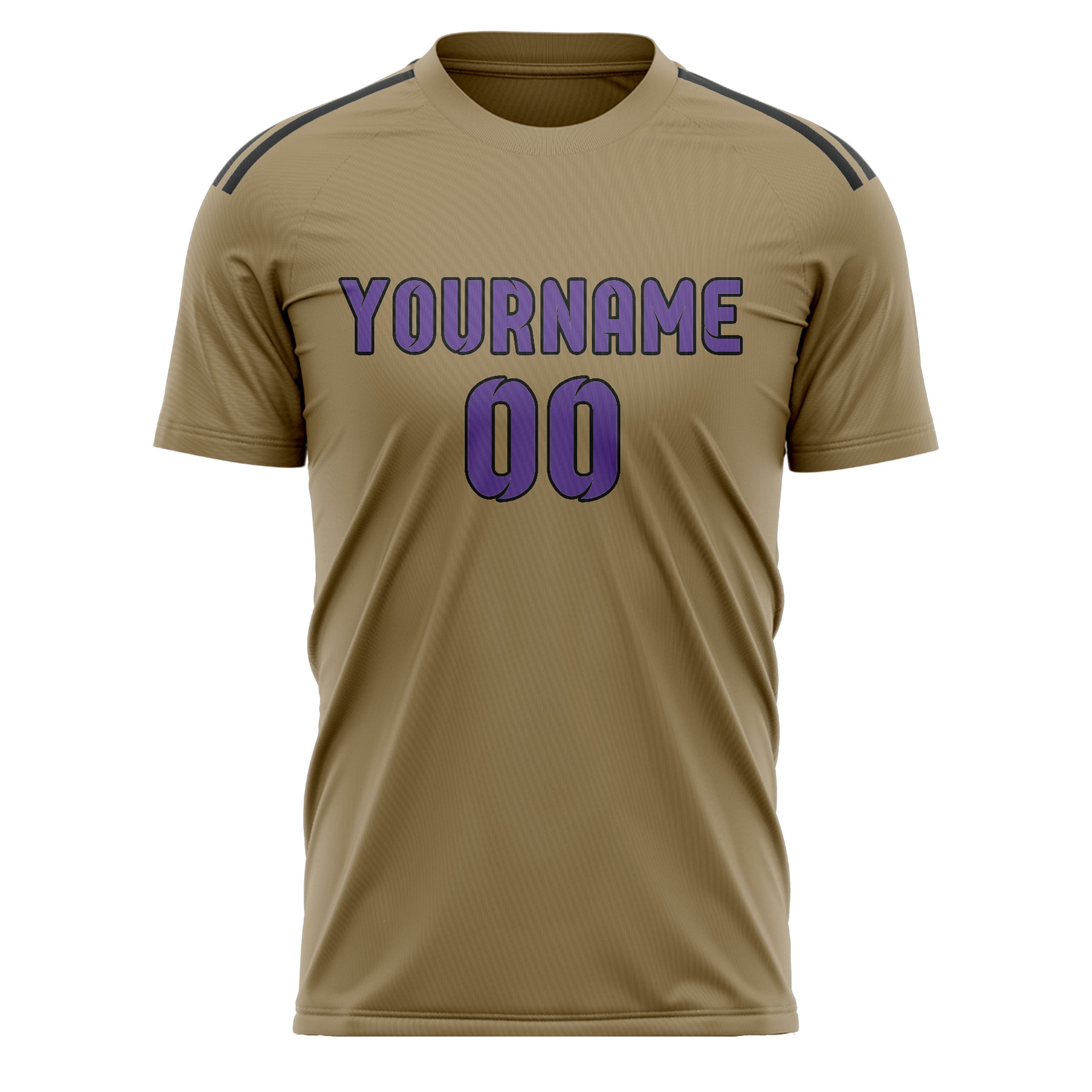 Custom Light Khaki Light Purple Soccer Jersey