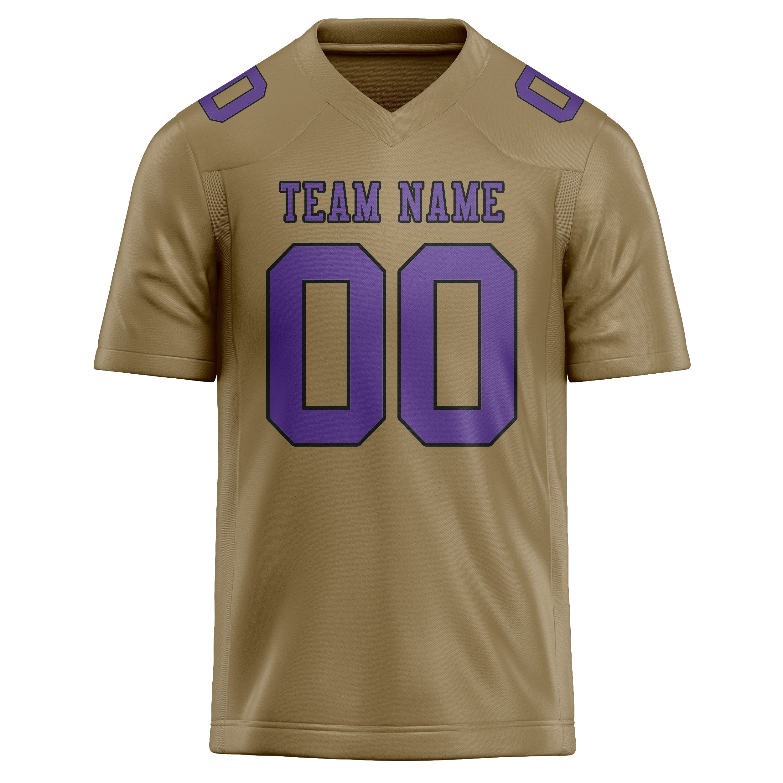 Custom Light Khaki Light Purple Football Jersey